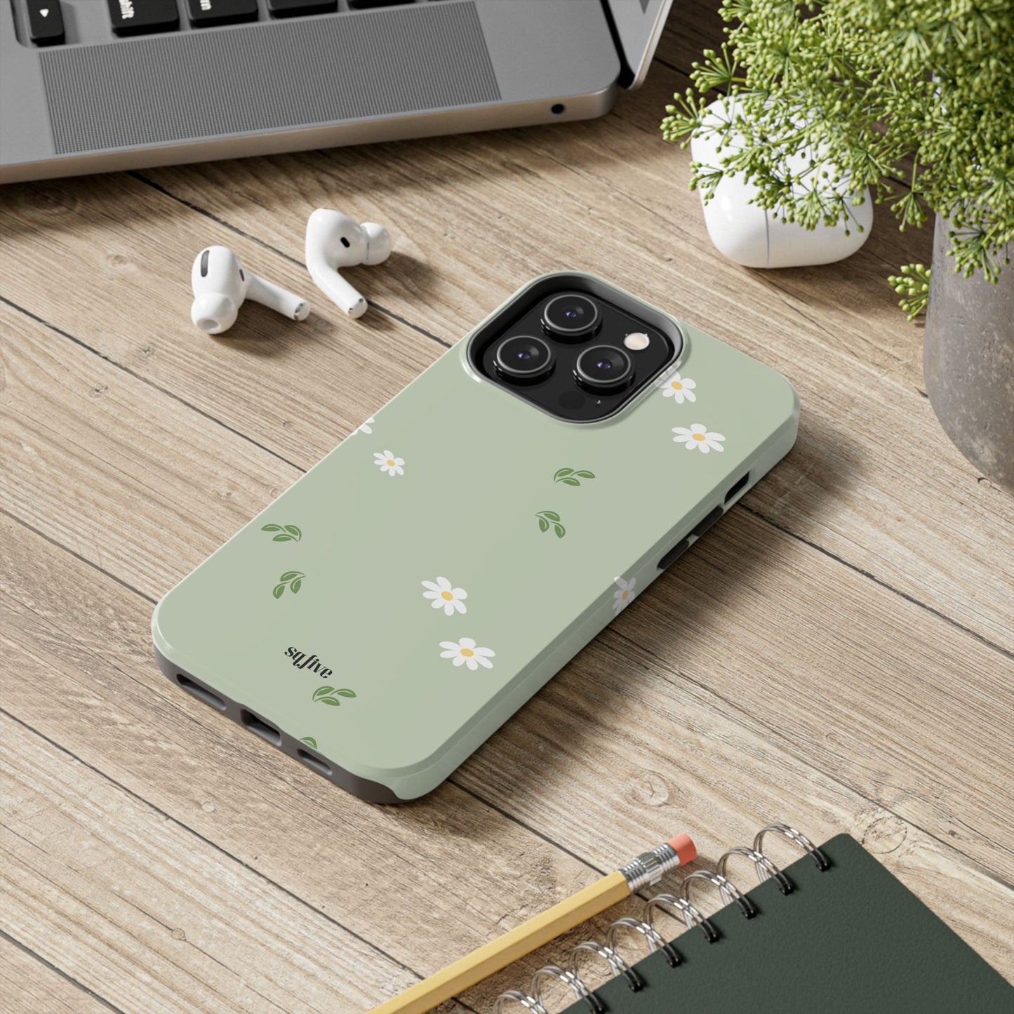 Floral Tough Phone Case - Durable Protection with Daisy Design