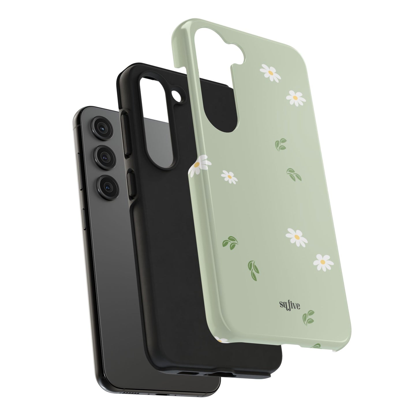 Floral Tough Phone Case - Durable Protection with Daisy Design