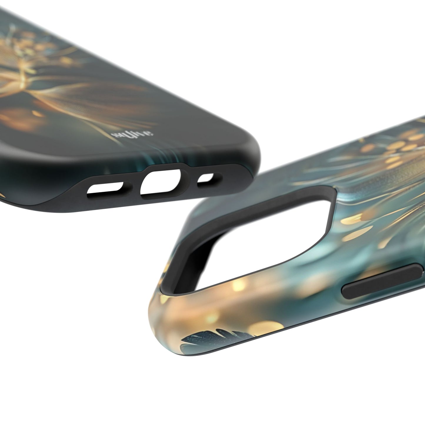 Green Floral Magnetic Tough Cases - iphone Magsafe Dual layer case for extra durability