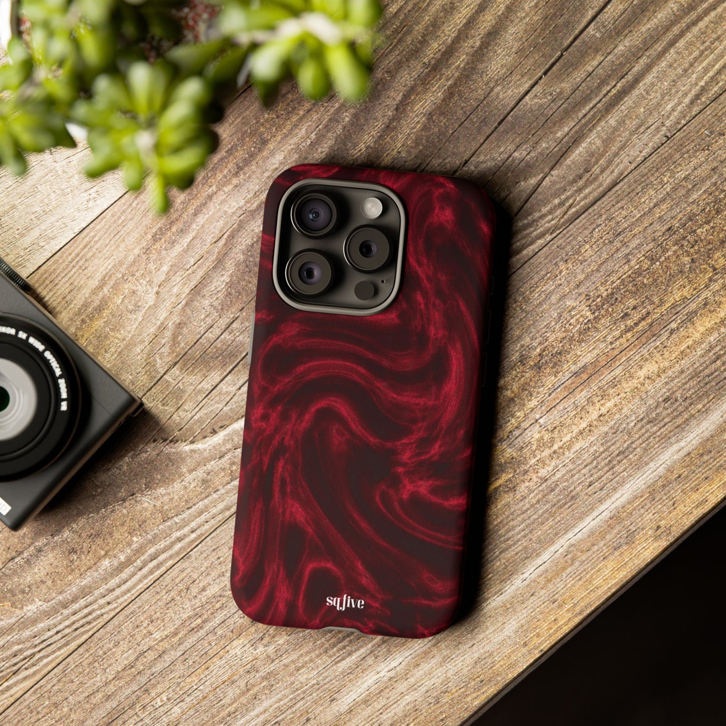 Red Wavy pattern Tough Cases
