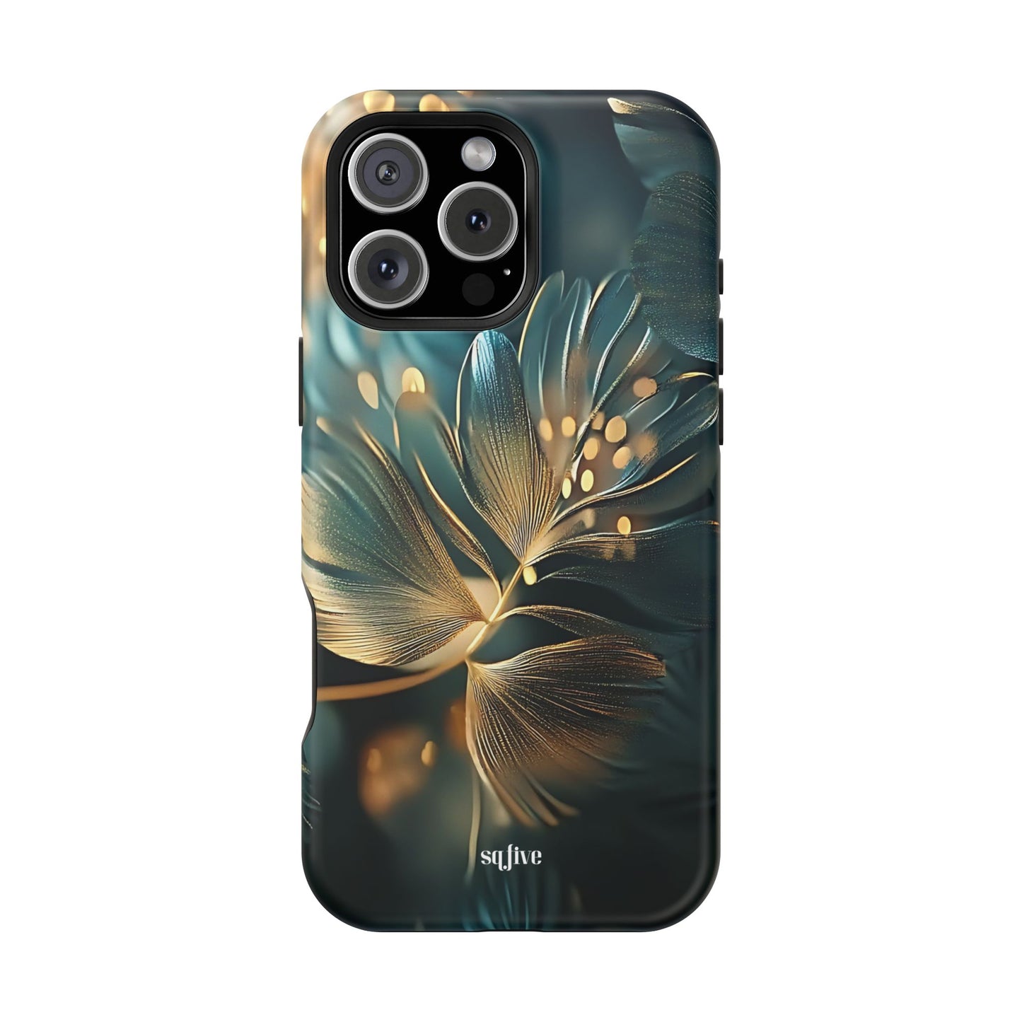 Green Floral Magnetic Tough Cases - iphone Magsafe Dual layer case for extra durability