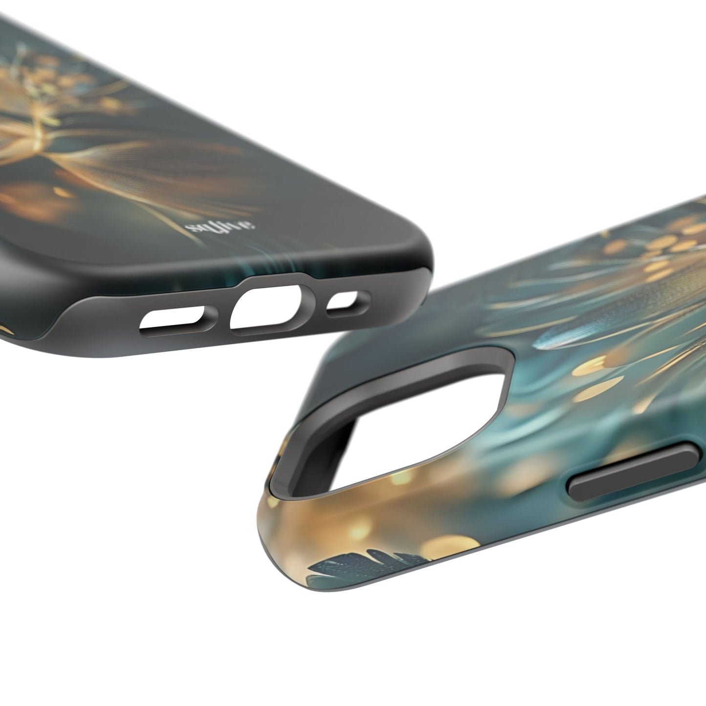 Green Floral Magnetic Tough Cases - iphone Magsafe Dual layer case for extra durability