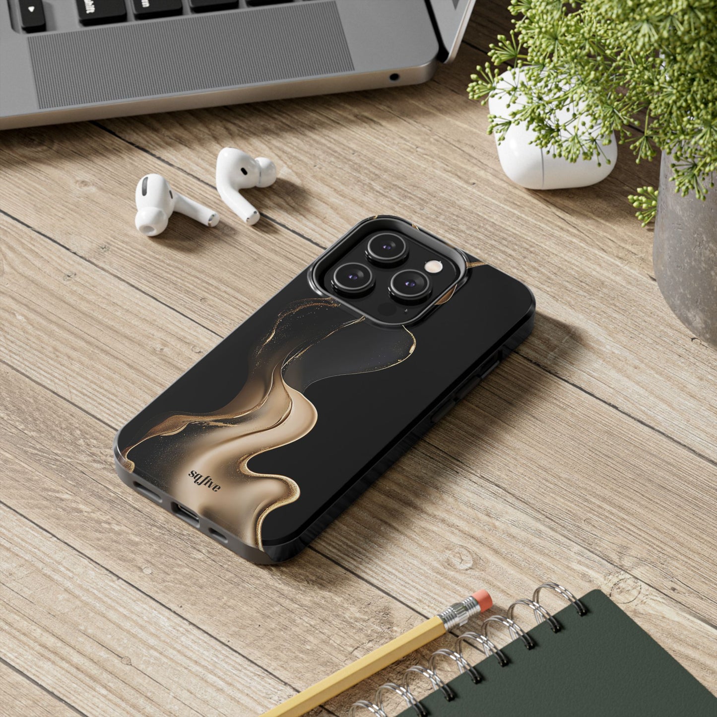 Elite Gold Wave Tough Phone Cases - iPhone 16/15/14/13 Case | Samsung Galaxy S23/S22/S21 Phone Case