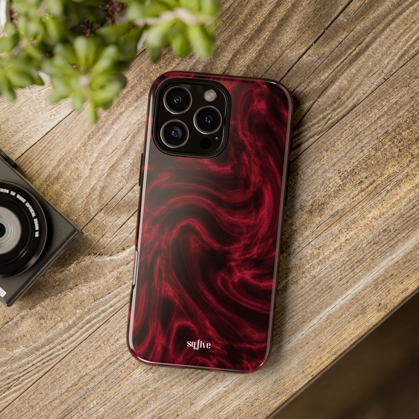 Red Wavy pattern Tough Cases