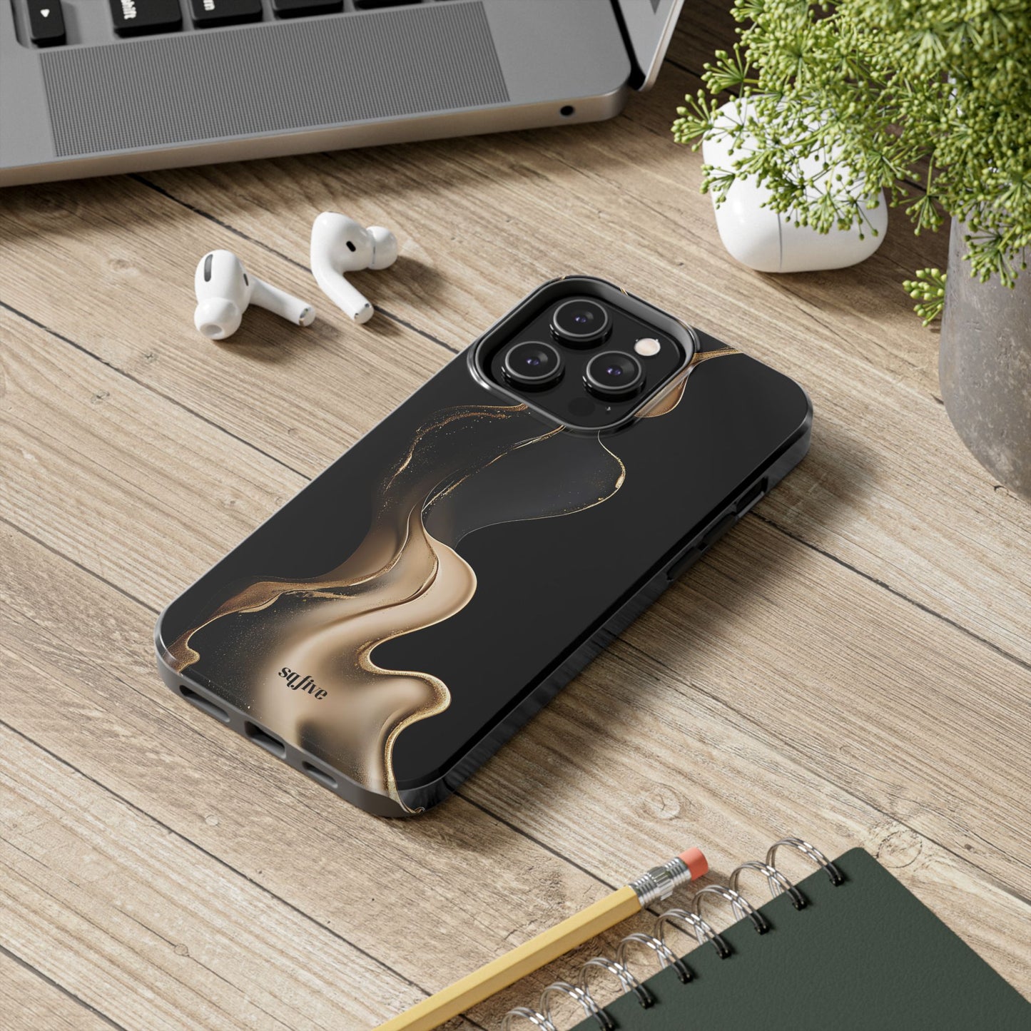 Elite Gold Wave Tough Phone Cases - iPhone 16/15/14/13 Case | Samsung Galaxy S23/S22/S21 Phone Case