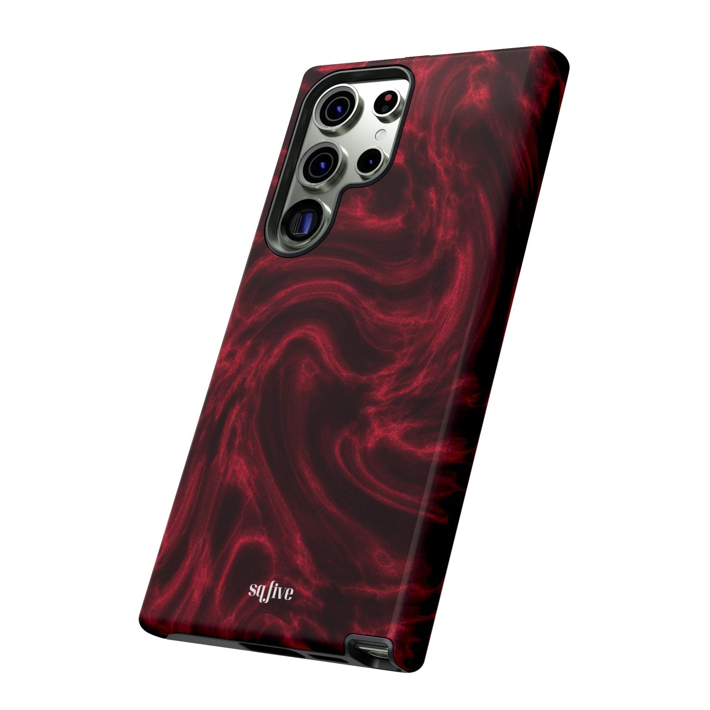 Red Wavy pattern Tough Cases