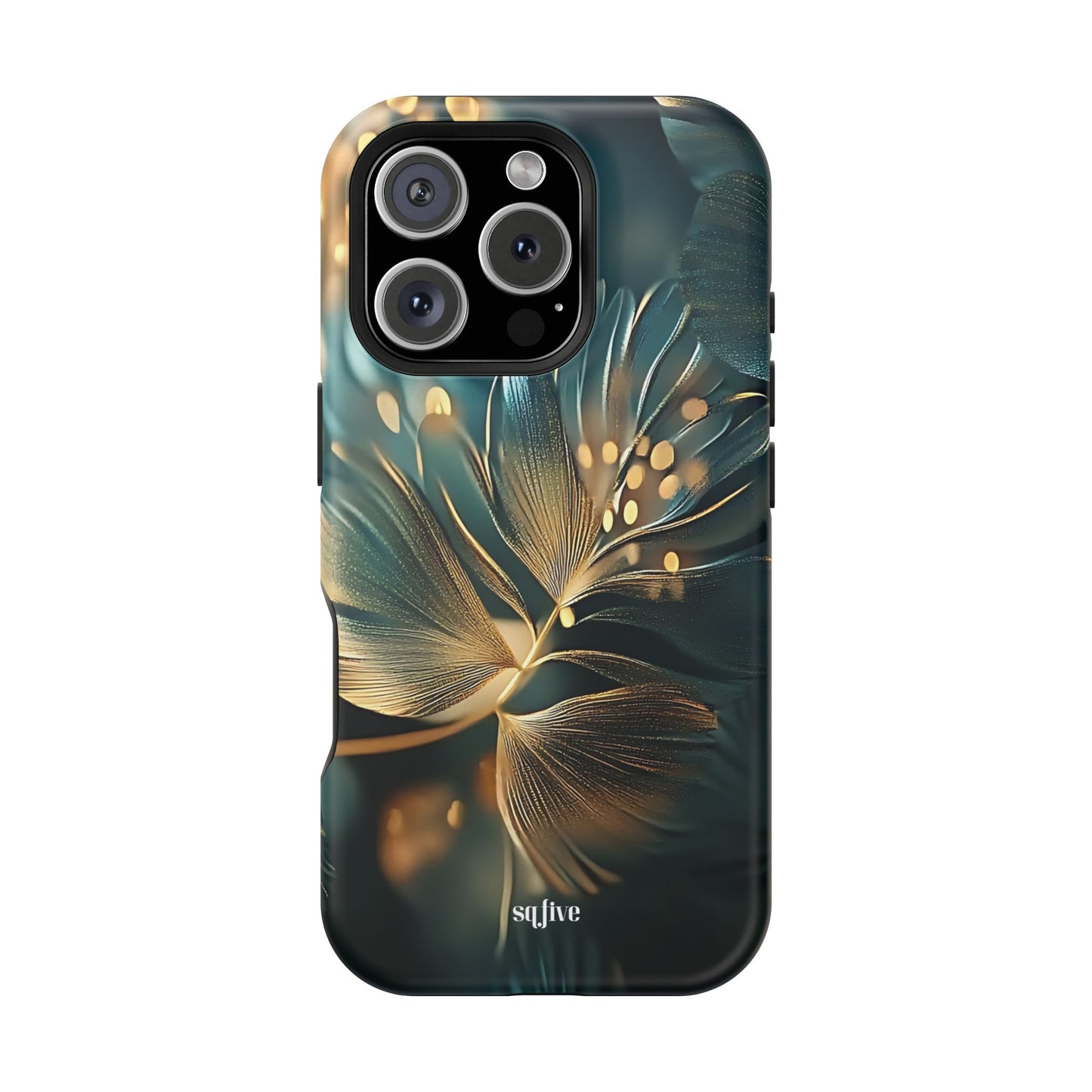 Green Floral Magnetic Tough Cases - iphone Magsafe Dual layer case for extra durability