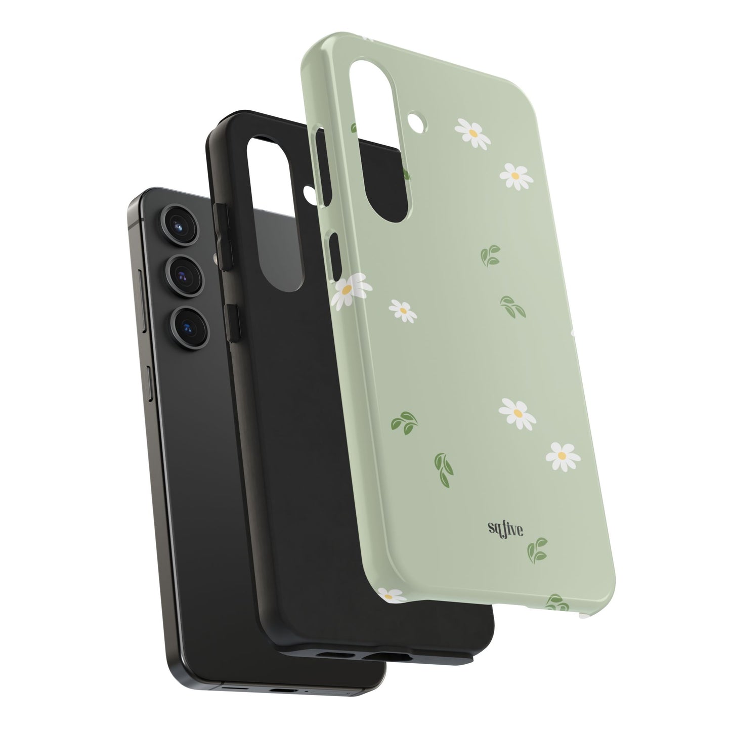 Floral Tough Phone Case - Durable Protection with Daisy Design