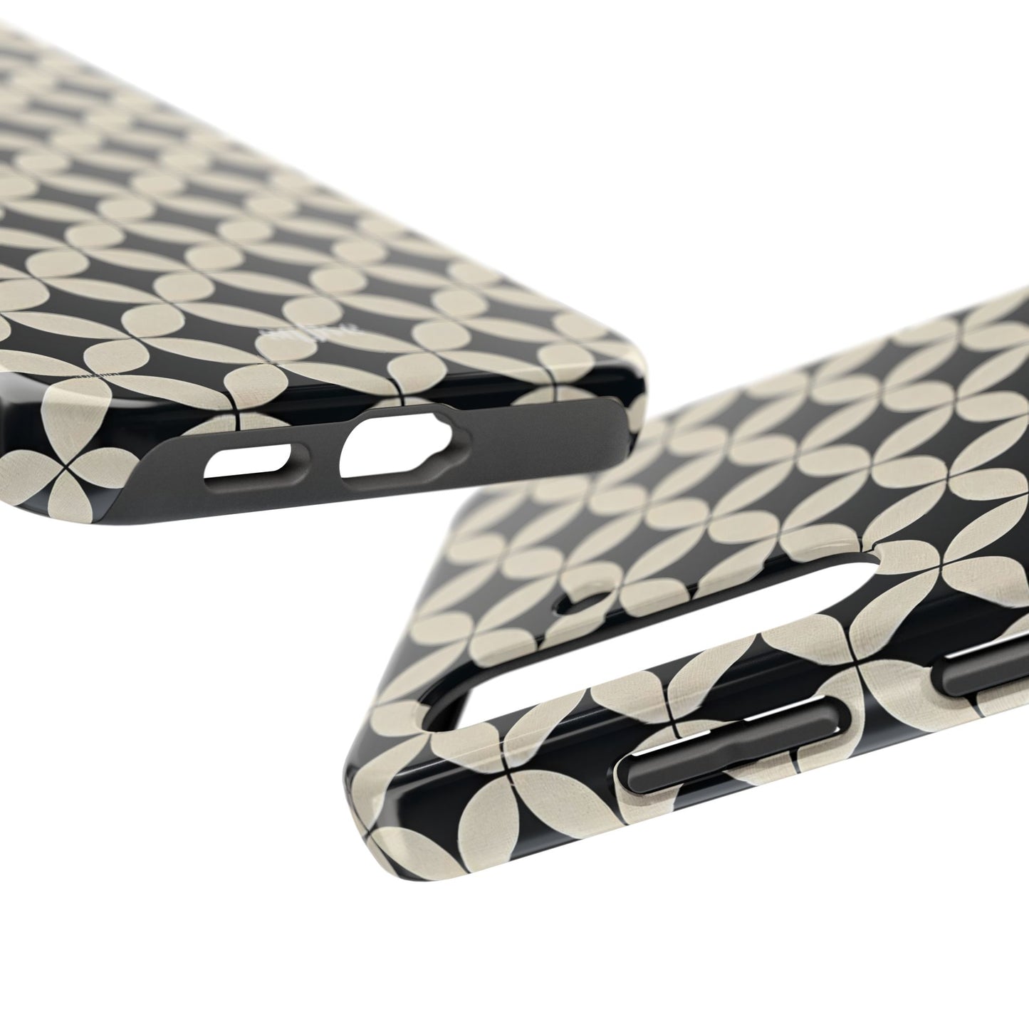 Stylish Tough Phone Case for Trendsetters, Black & Cream Pattern, Durable Protection, Unique Gift, Modern Design, Everyday Use