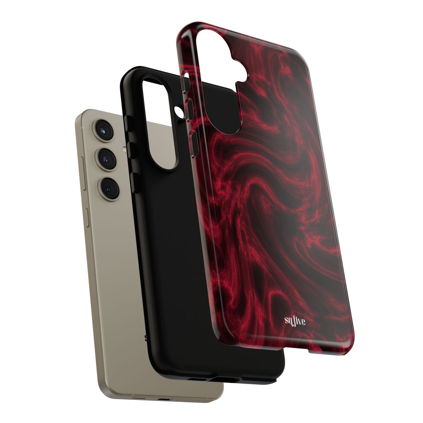 Red Wavy pattern Tough Cases