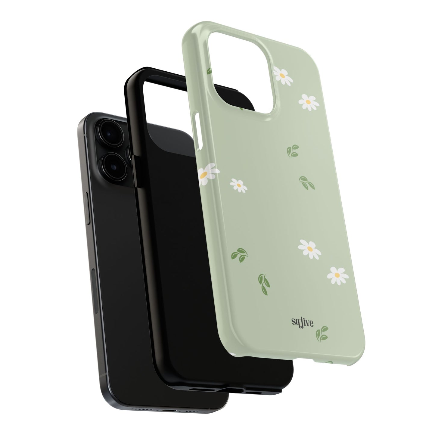 Floral Tough Phone Case - Durable Protection with Daisy Design