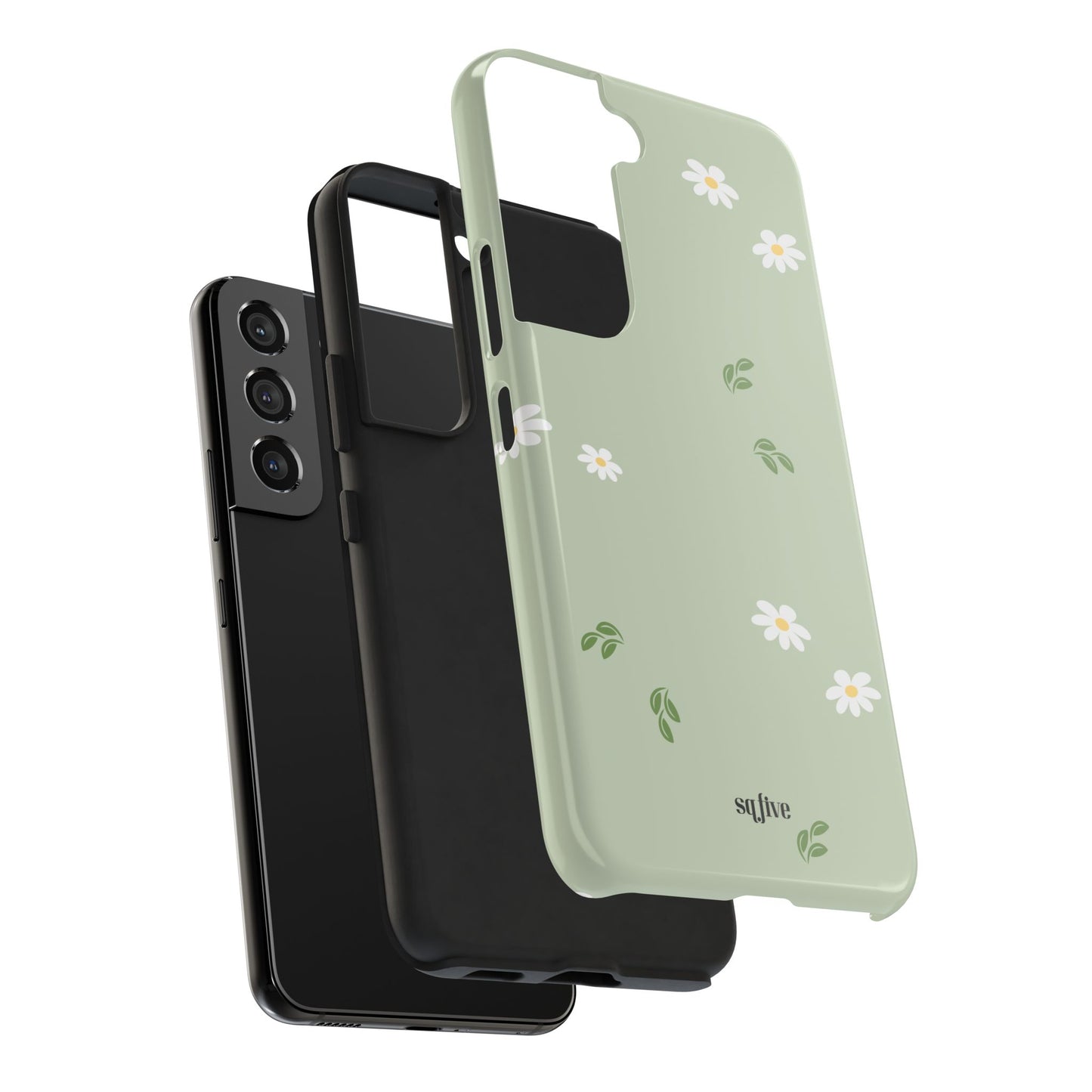 Floral Tough Phone Case - Durable Protection with Daisy Design