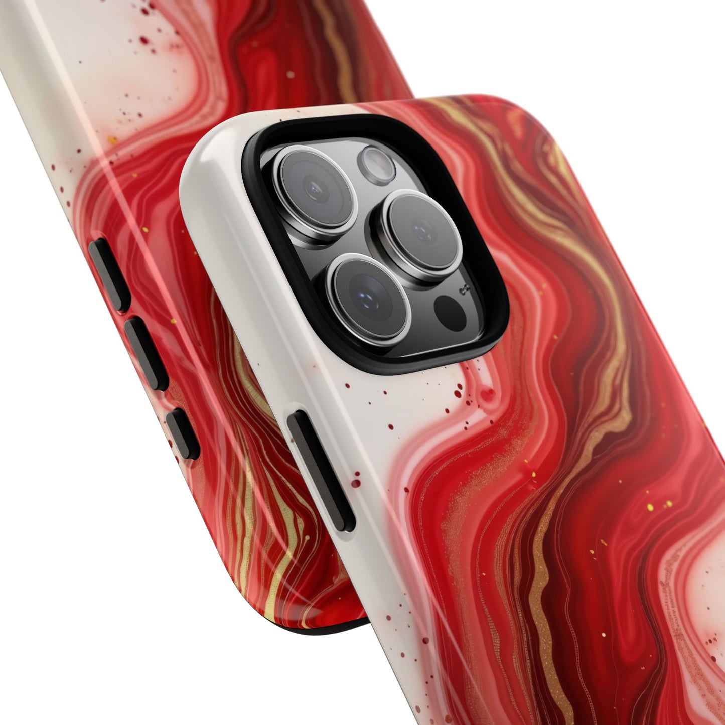 Abstract Marble Phone Case | Tough Cases, Artistic Phone Cover, Red Marble Design, Gift for Her, Trendy Cell Phone Accessories