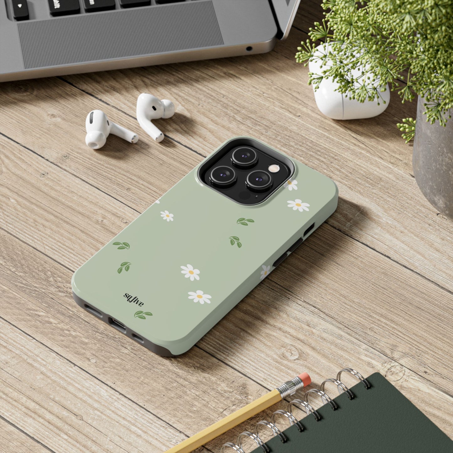 Floral Tough Phone Case - Durable Protection with Daisy Design