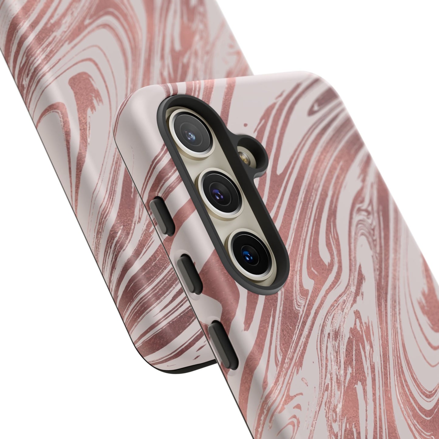 Rose Gold Marble Finish Phone Case, Stylish Phone Cover, Tough Protective Case, Trendy Accessory
