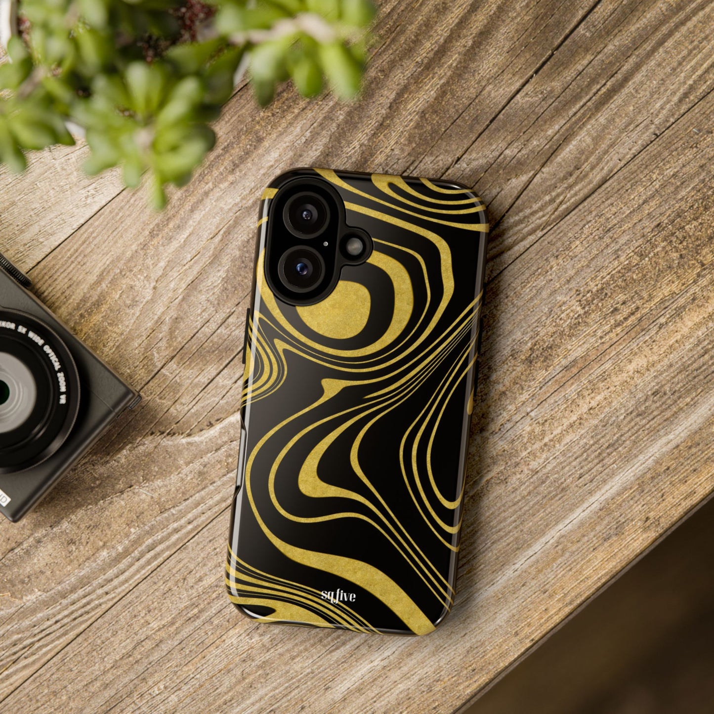 Black Yellow Wavy Tough Cases