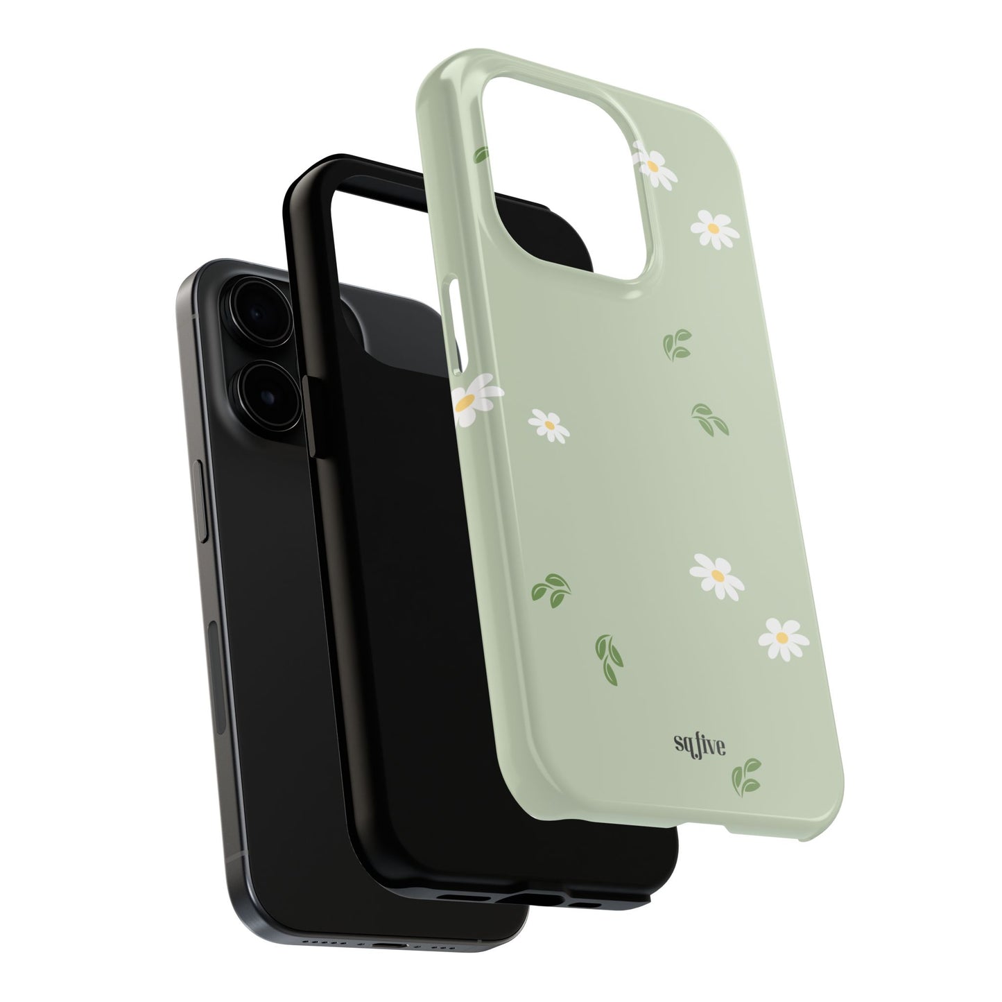 Floral Tough Phone Case - Durable Protection with Daisy Design