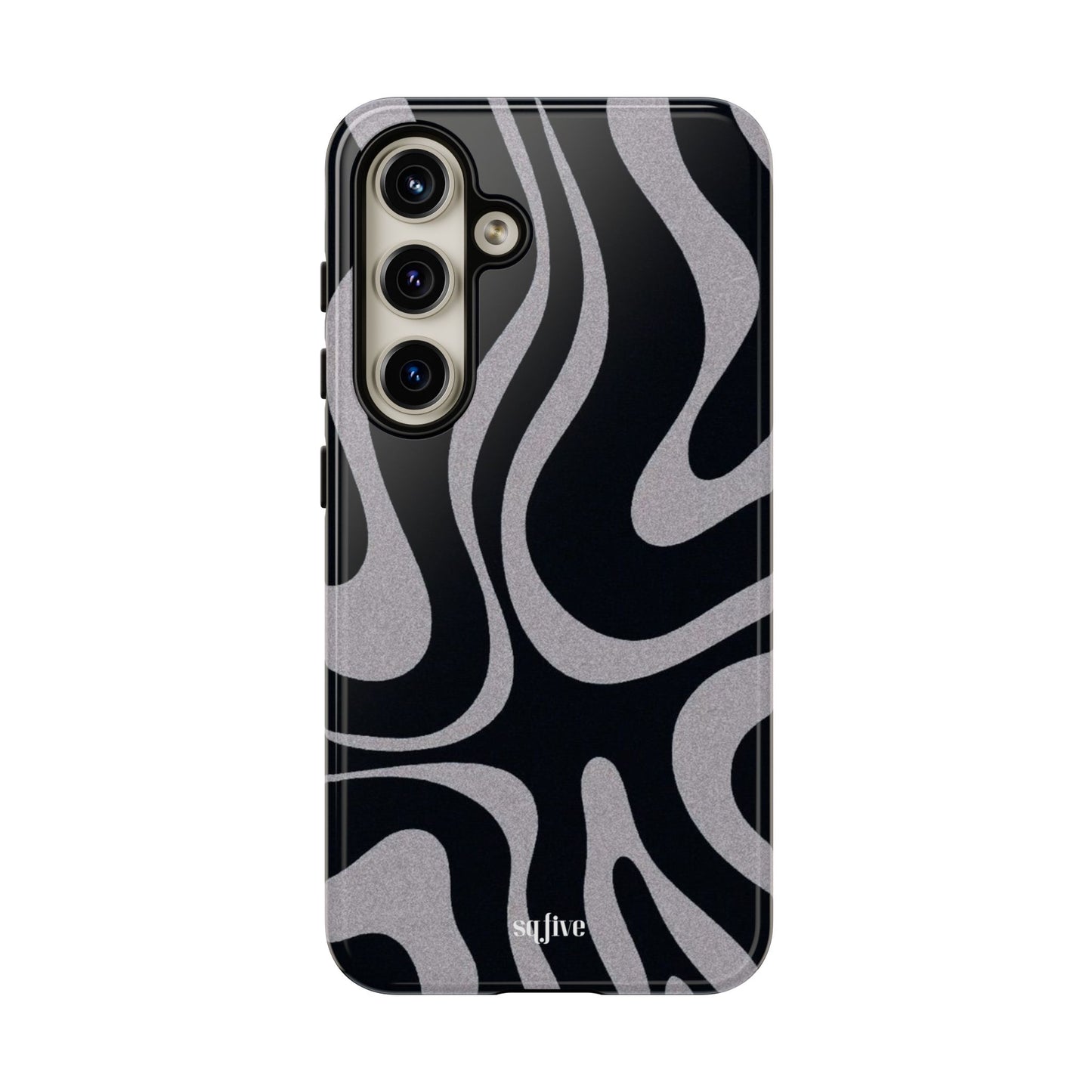 Black Grey Swirl Tough Cases