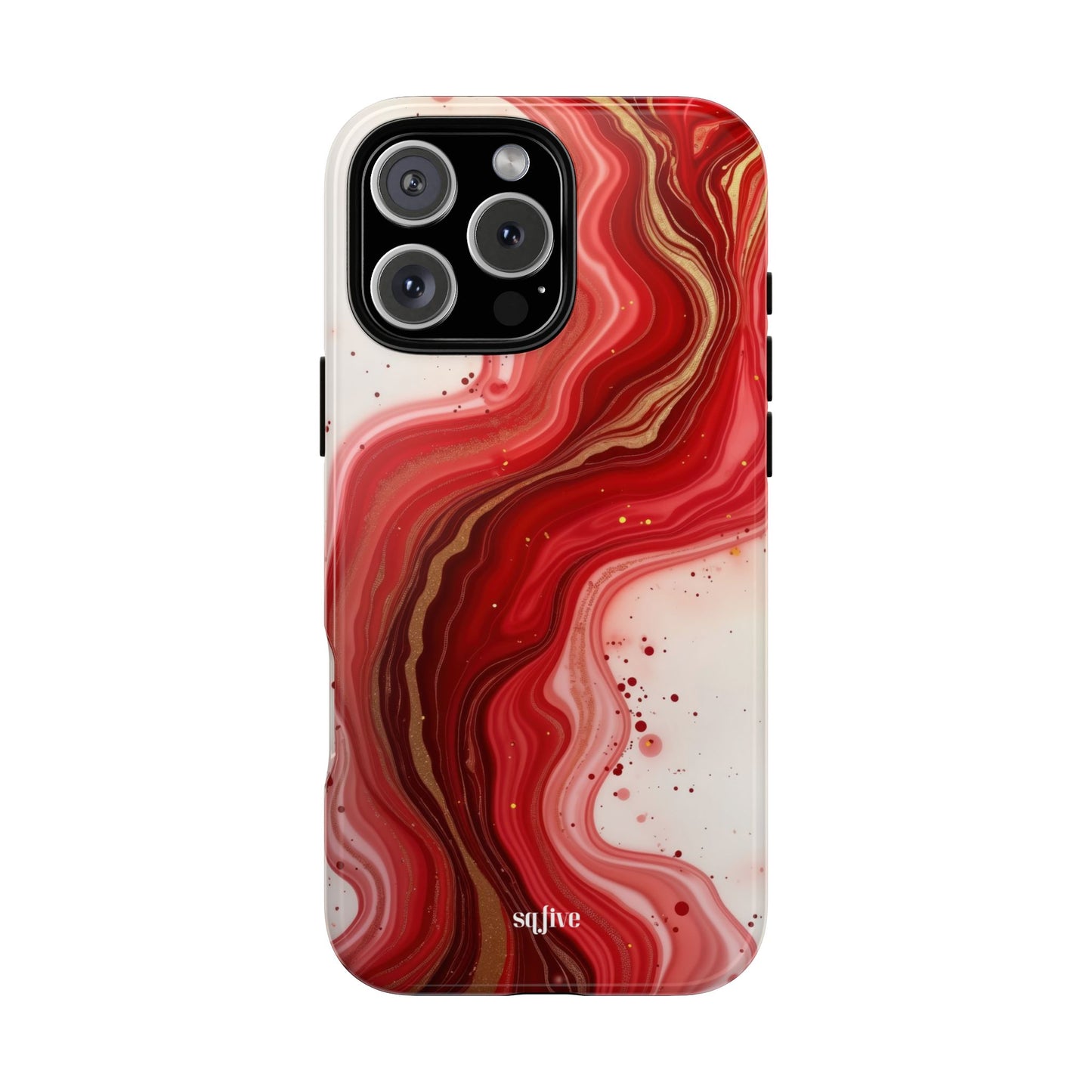 Abstract Marble Phone Case | Tough Cases, Artistic Phone Cover, Red Marble Design, Gift for Her, Trendy Cell Phone Accessories