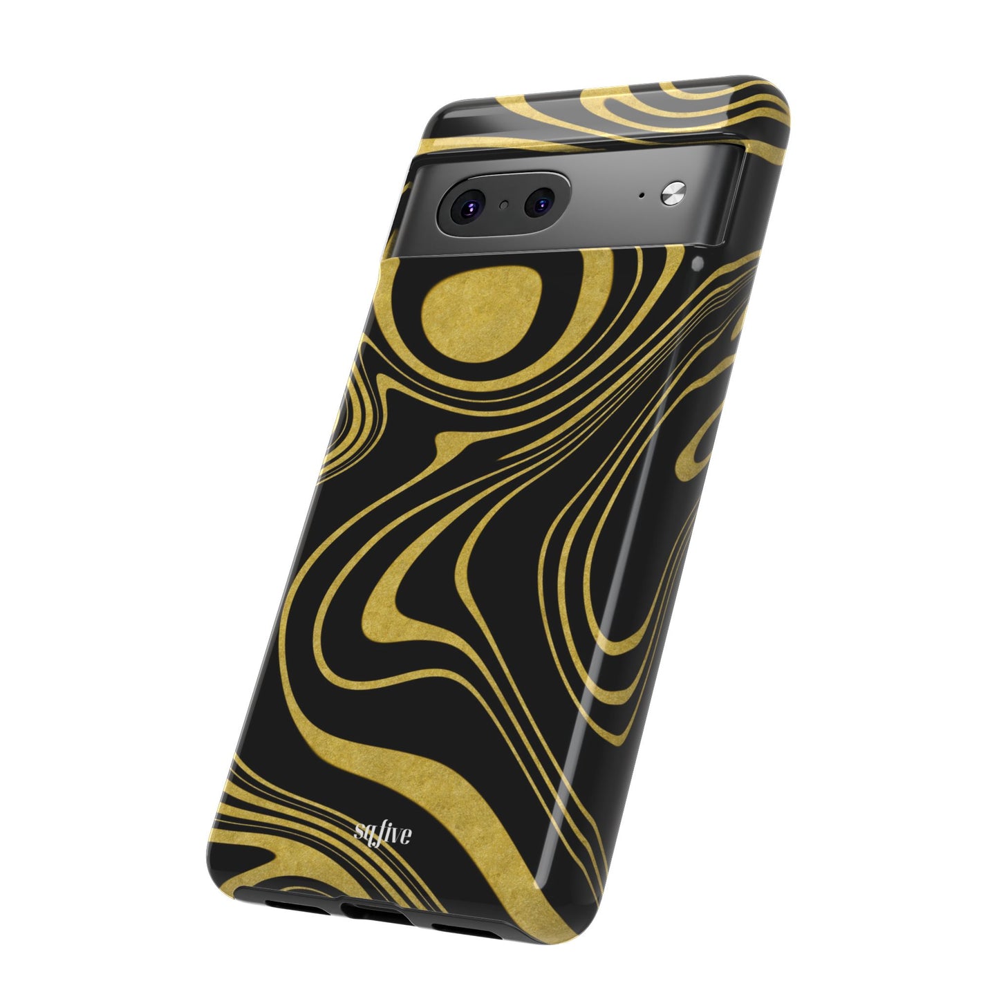 Black Yellow Wavy Tough Cases