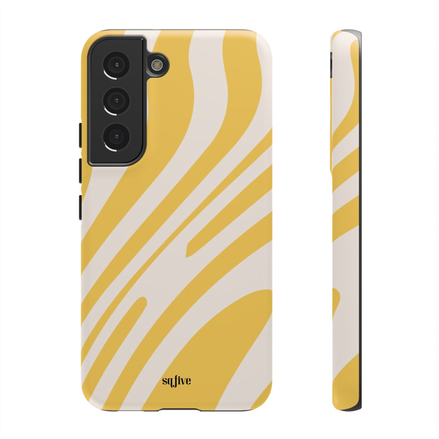 Yellow Bold Wavy lines Tough Cases