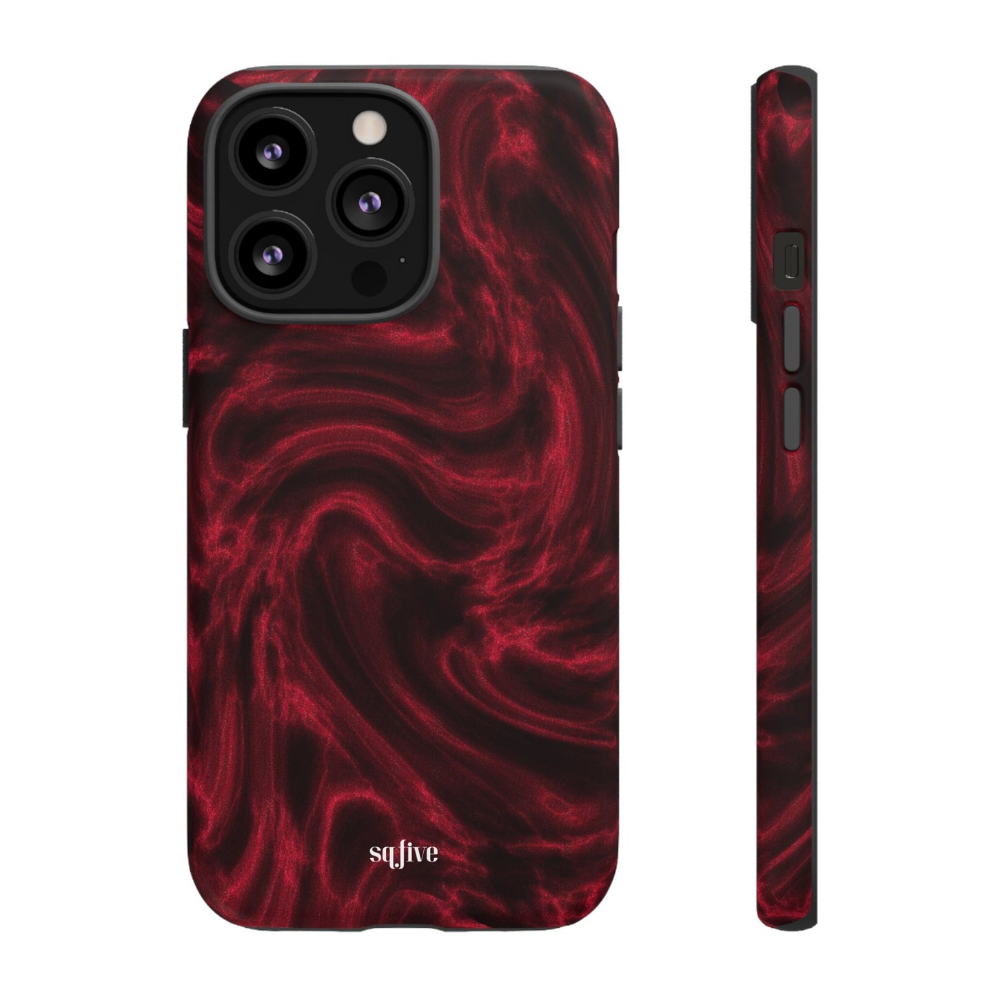 Red Wavy pattern Tough Cases