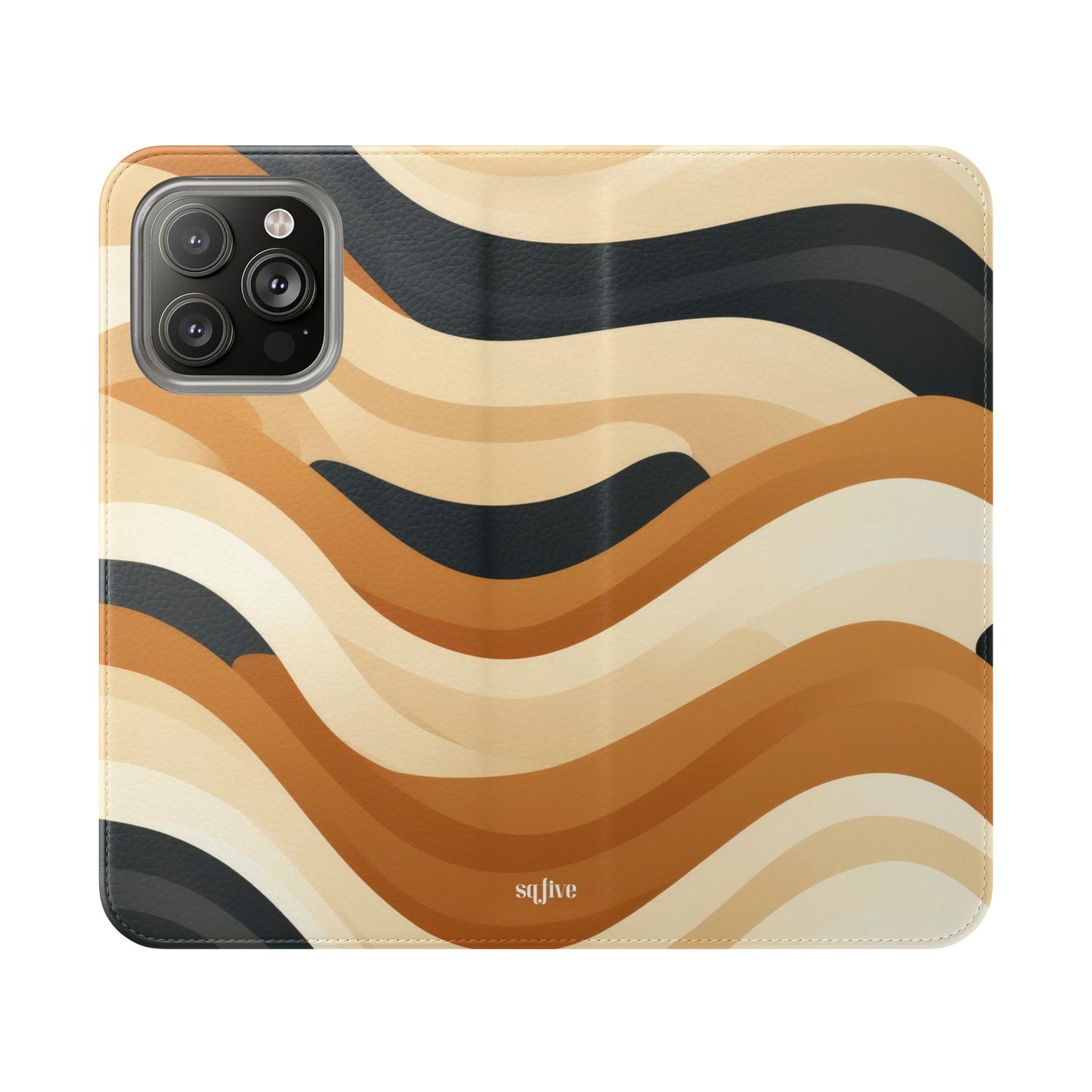 Brown Geometric Pattern Flip Cases