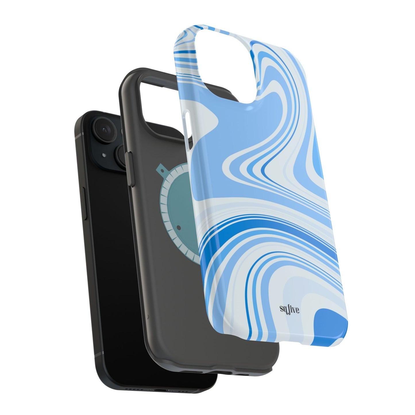 Blue Swirl Magnetic Tough Cases - iphone Magsafe Dual layer case for extra durability