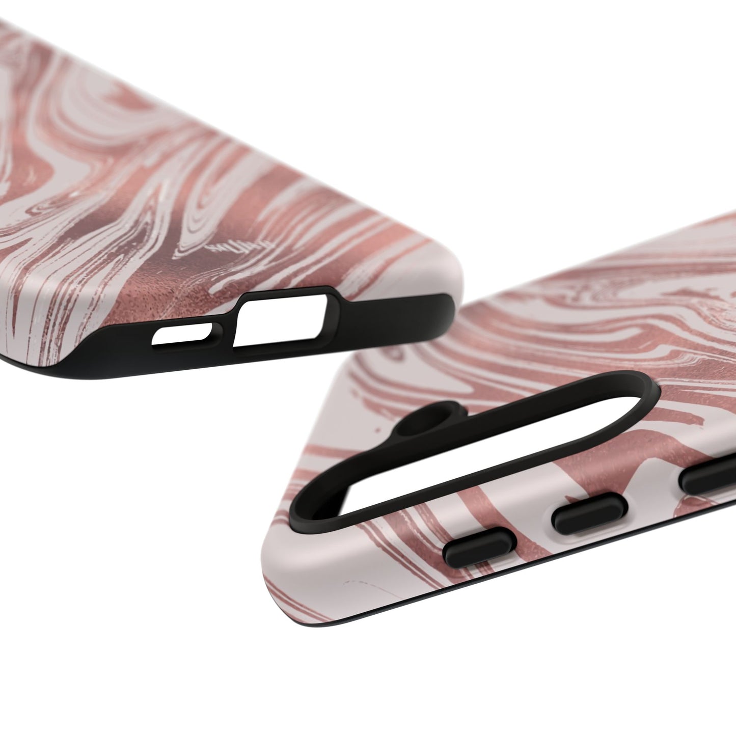 Rose Gold Marble Finish Phone Case, Stylish Phone Cover, Tough Protective Case, Trendy Accessory