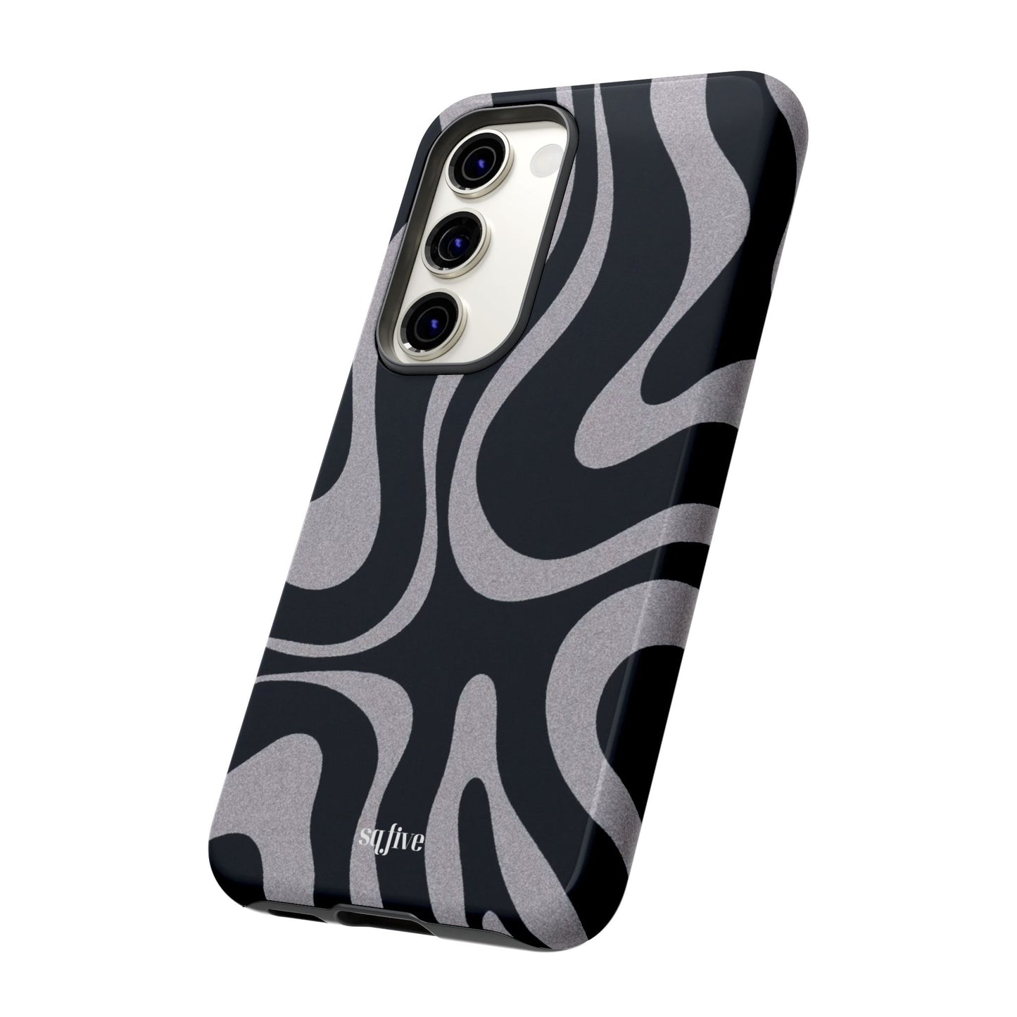 Black Grey Swirl Tough Cases