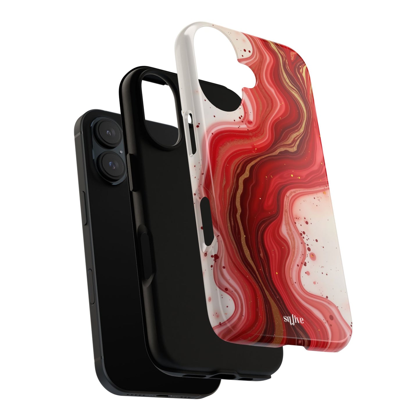 Abstract Marble Phone Case | Tough Cases, Artistic Phone Cover, Red Marble Design, Gift for Her, Trendy Cell Phone Accessories