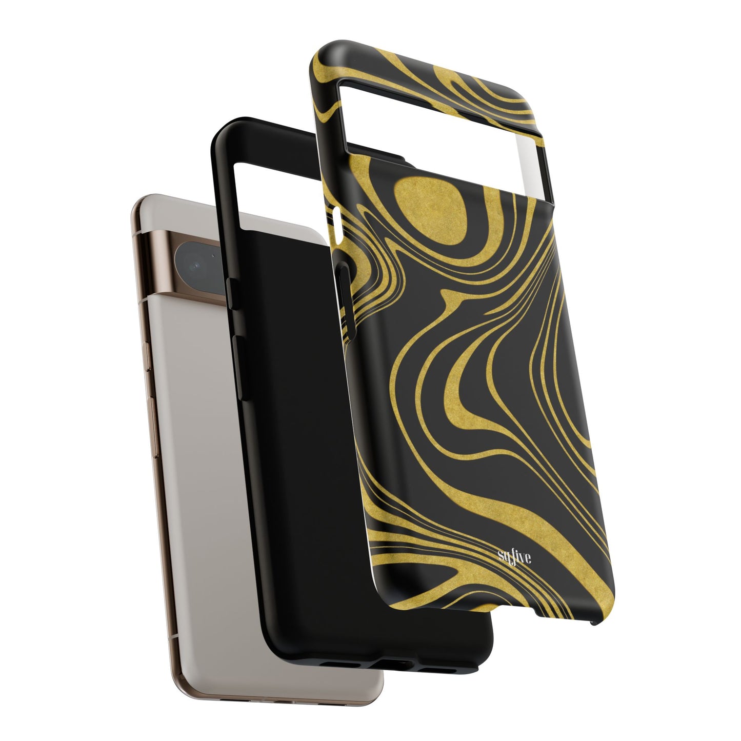 Black Yellow Wavy Tough Cases