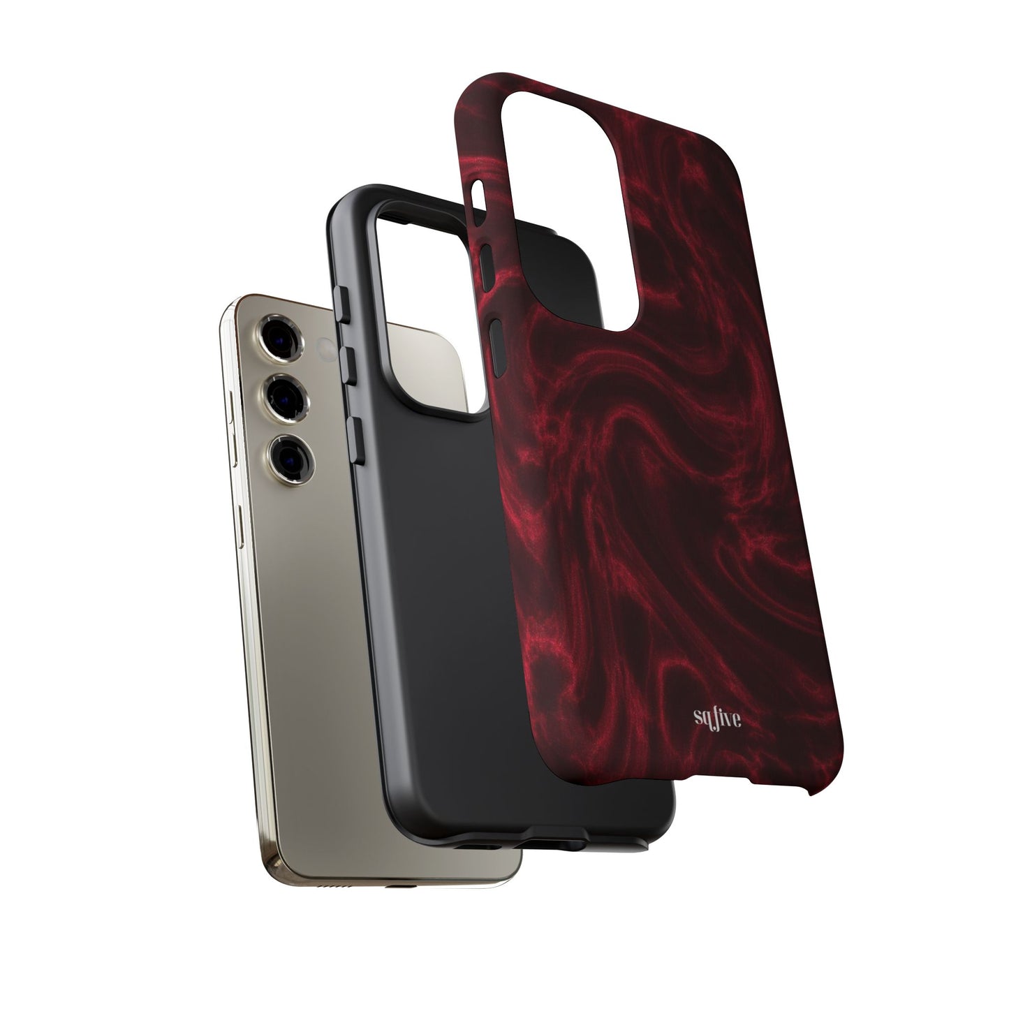 Red Wavy pattern Tough Cases