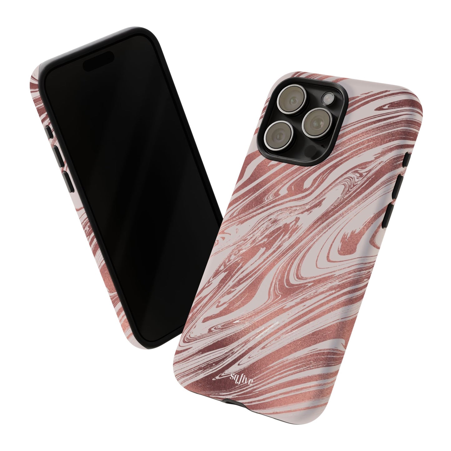 Rose Gold Marble Finish Phone Case, Stylish Phone Cover, Tough Protective Case, Trendy Accessory