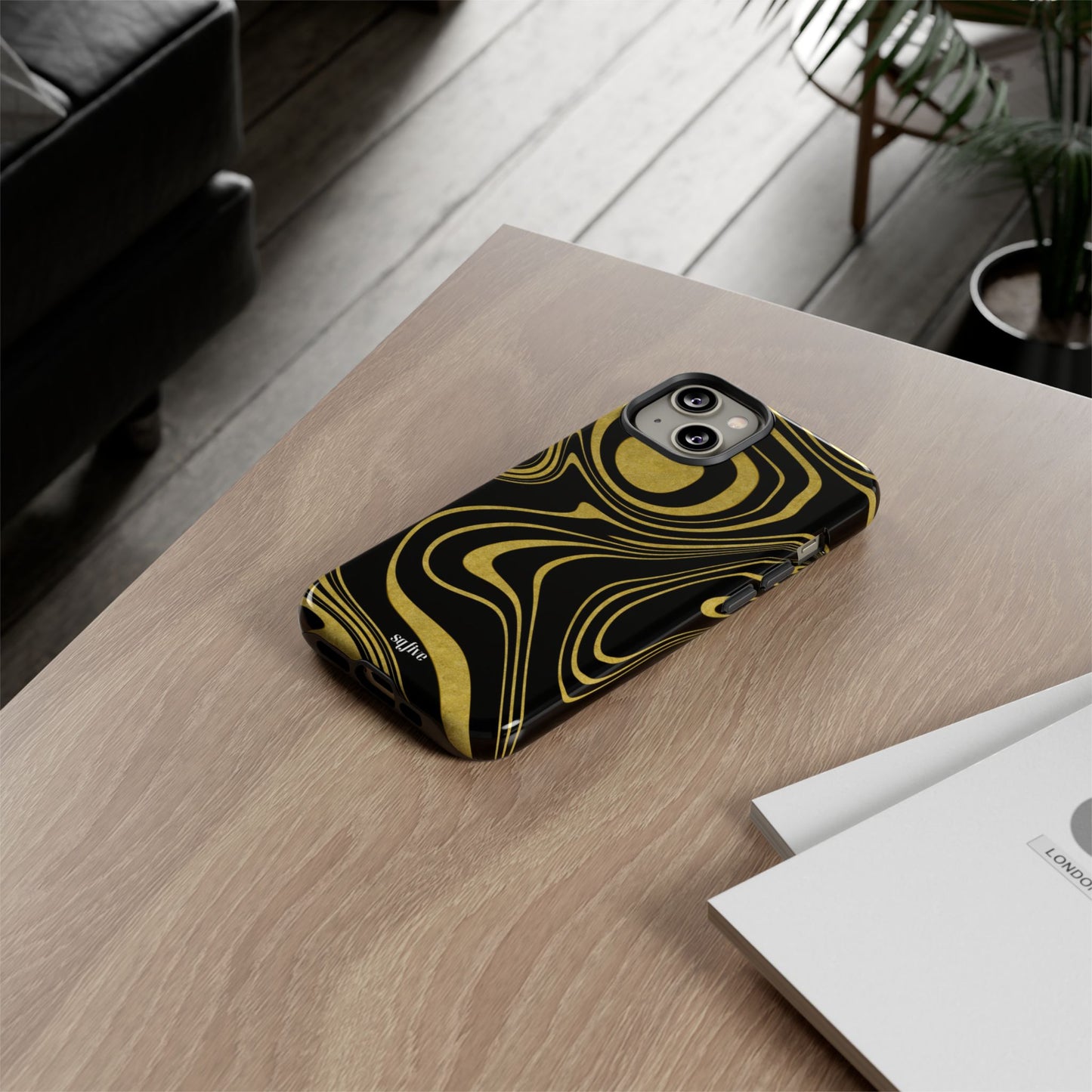 Black Yellow Wavy Tough Cases