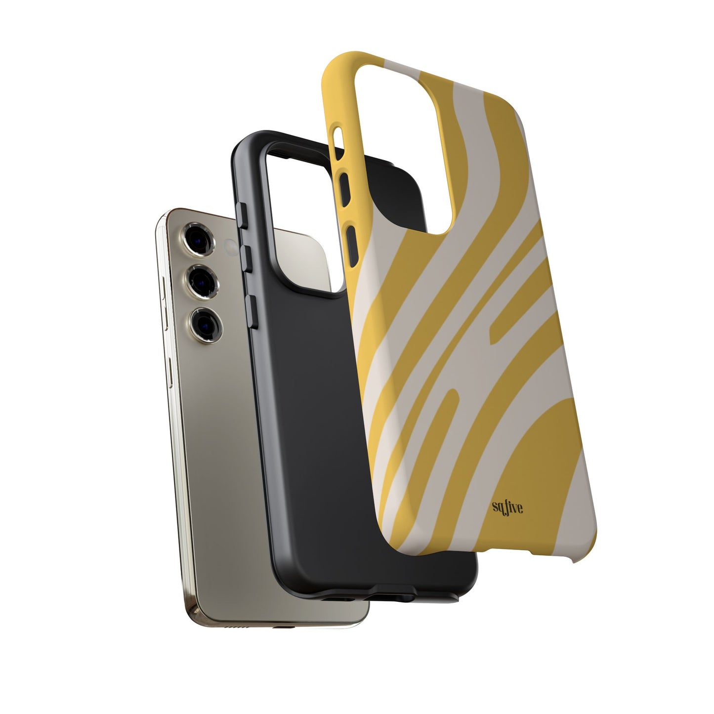 Yellow Bold Wavy lines Tough Cases