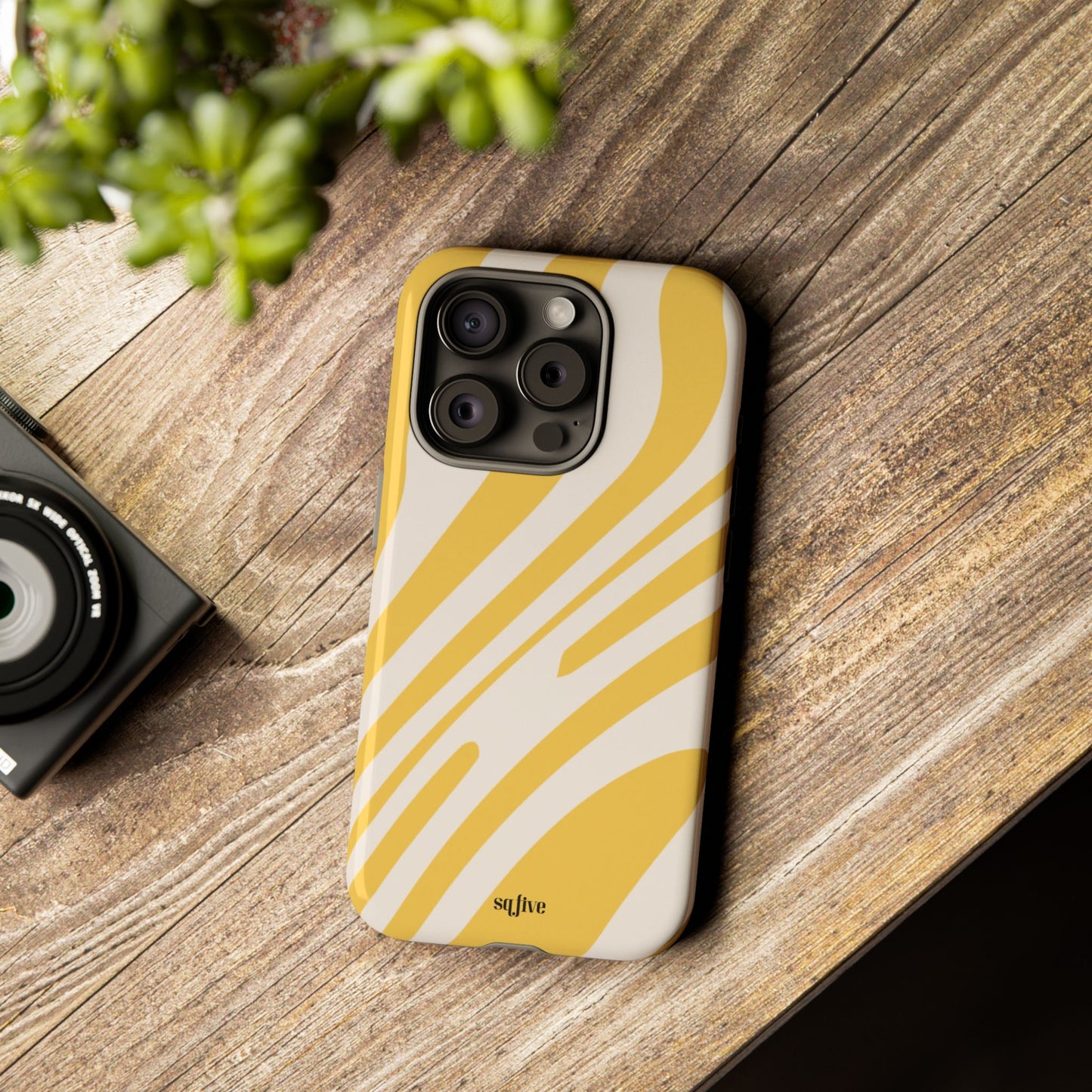 Yellow Bold Wavy lines Tough Cases