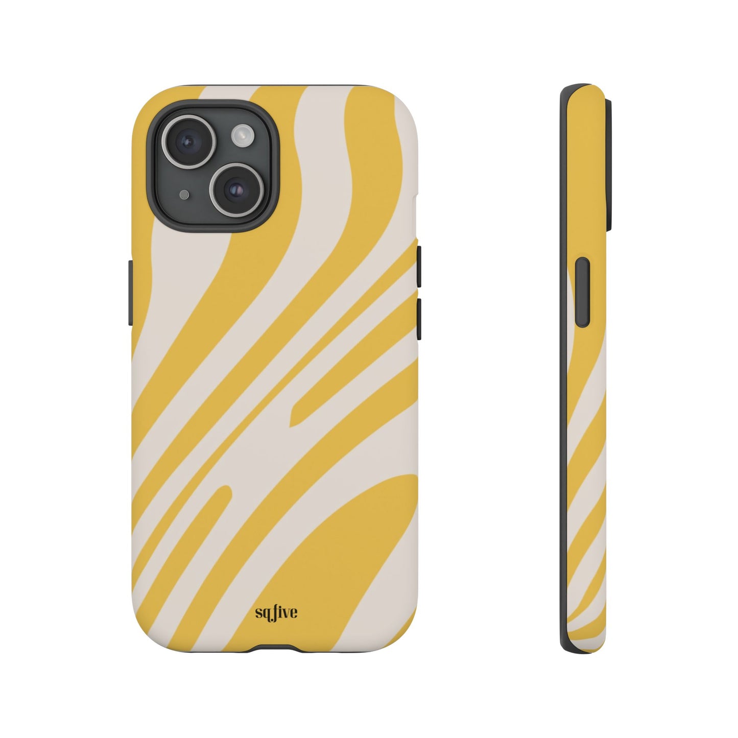 Yellow Bold Wavy lines Tough Cases