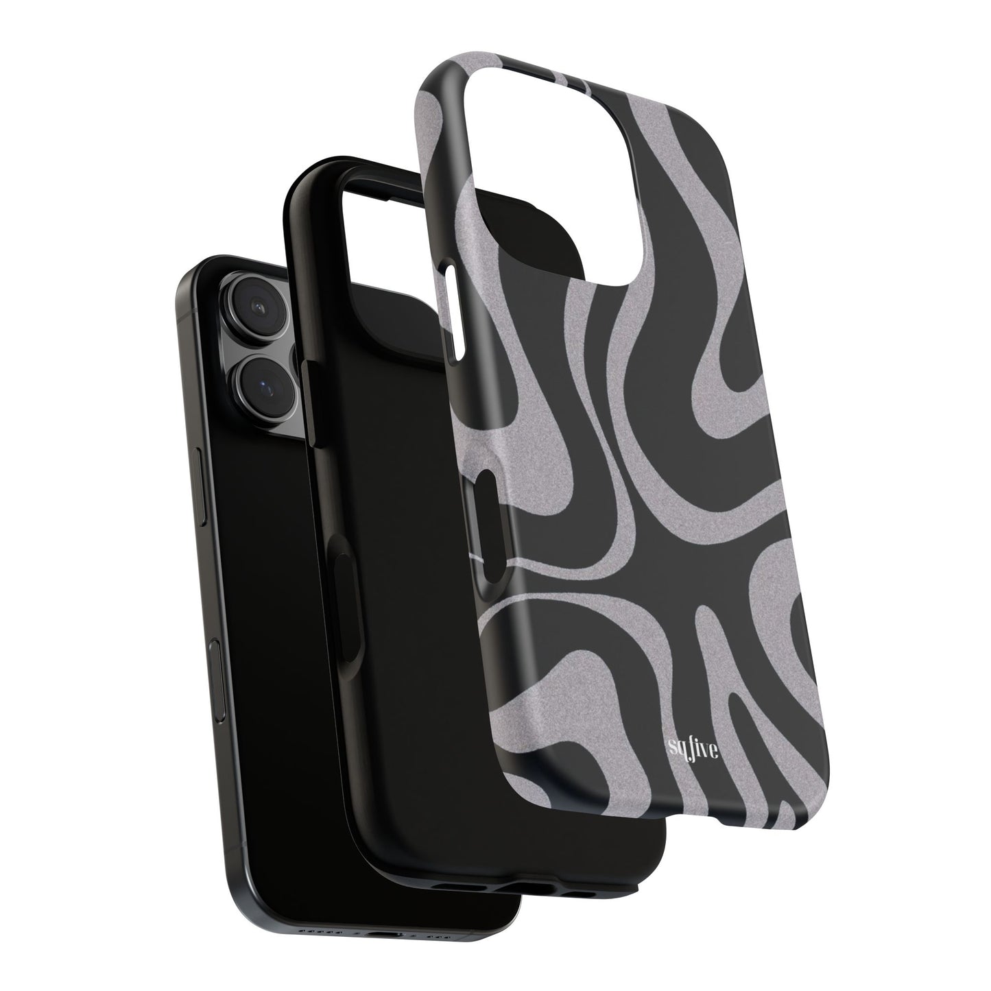 Black Grey Swirl Tough Cases