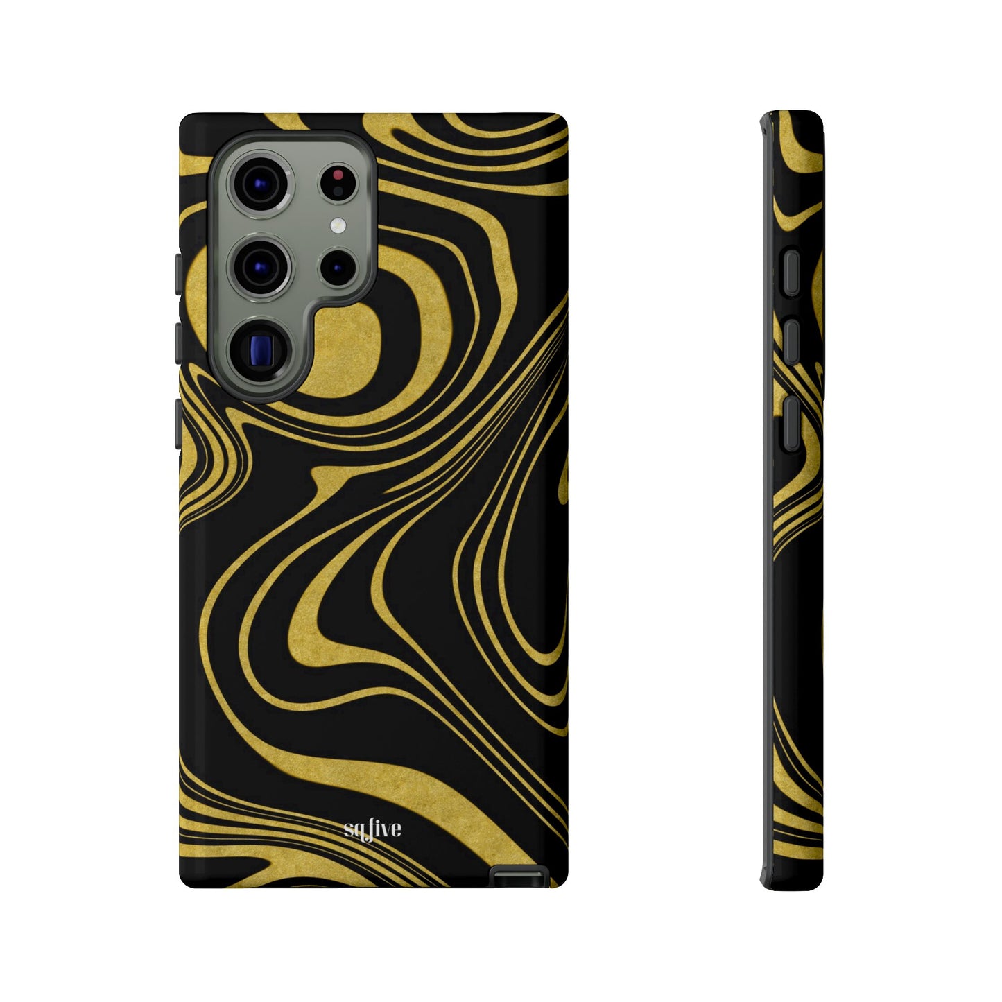 Black Yellow Wavy Tough Cases