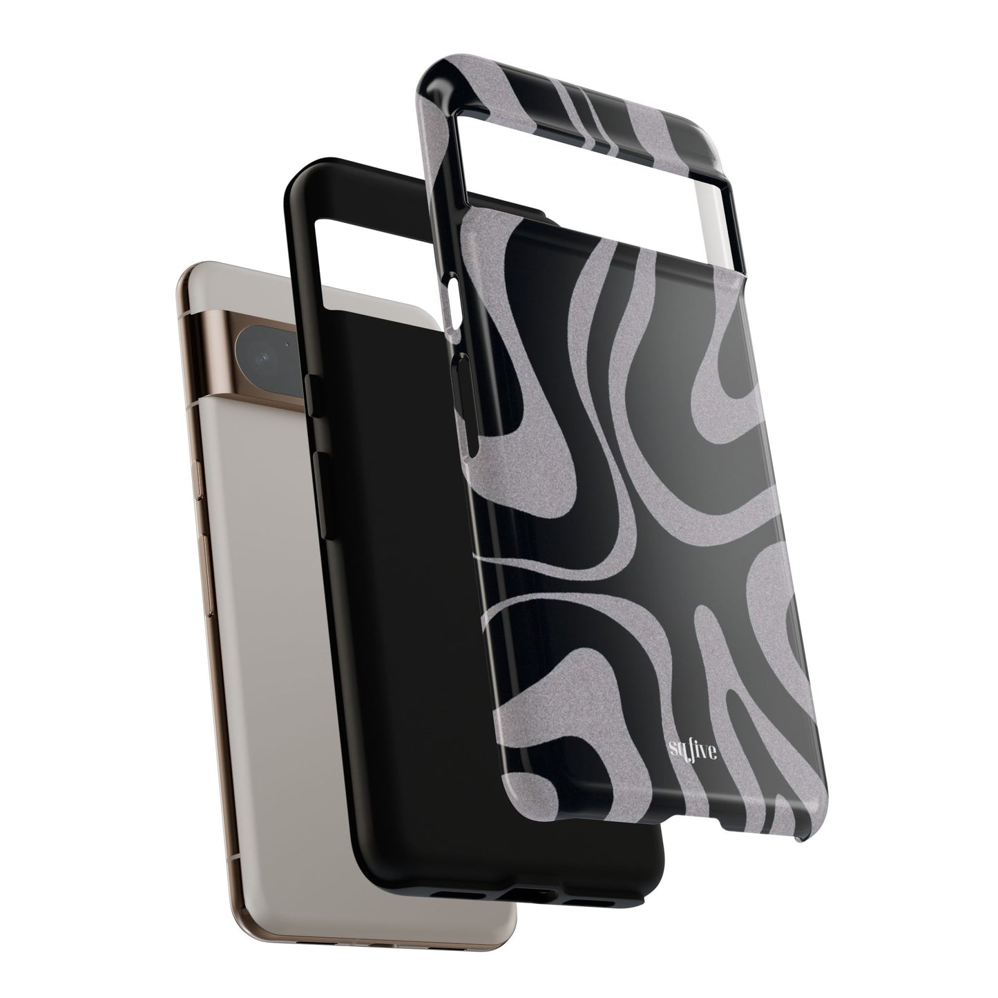 Black Grey Swirl Tough Cases