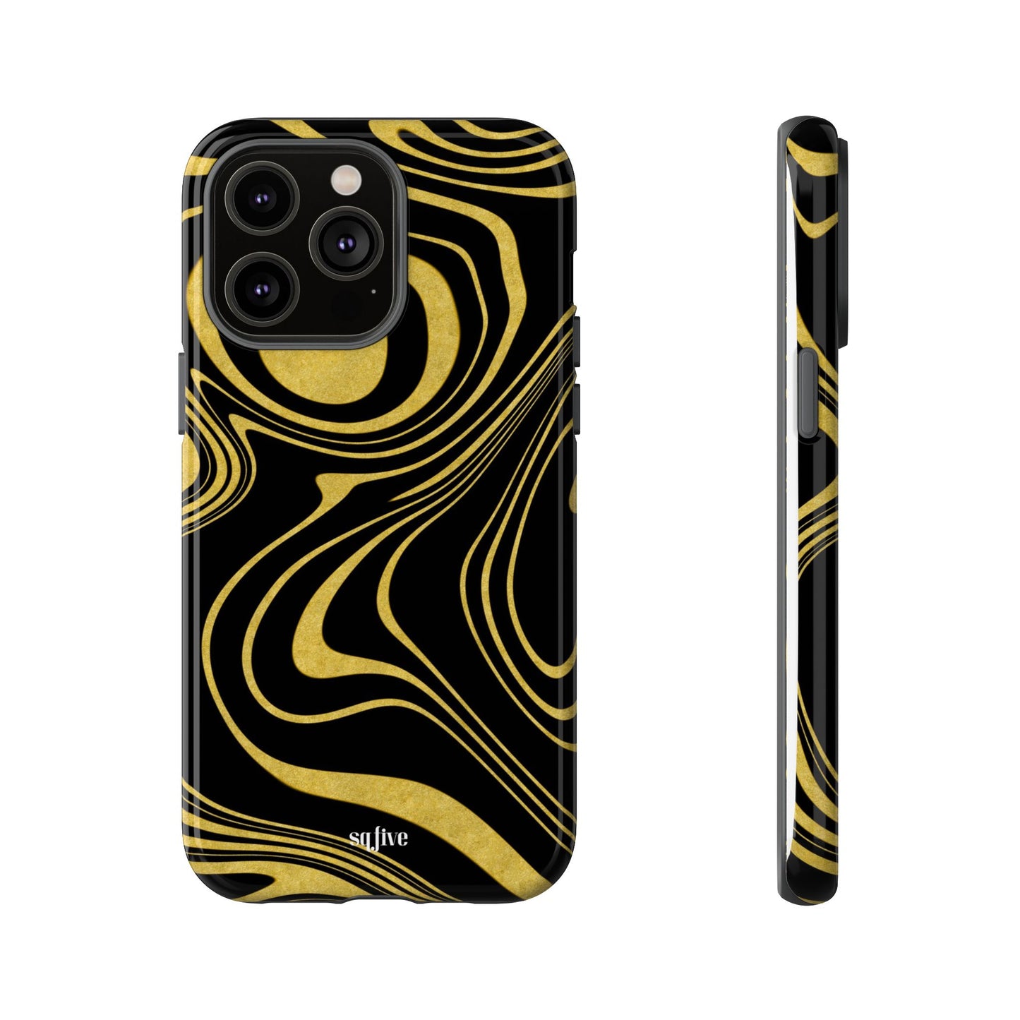 Black Yellow Wavy Tough Cases