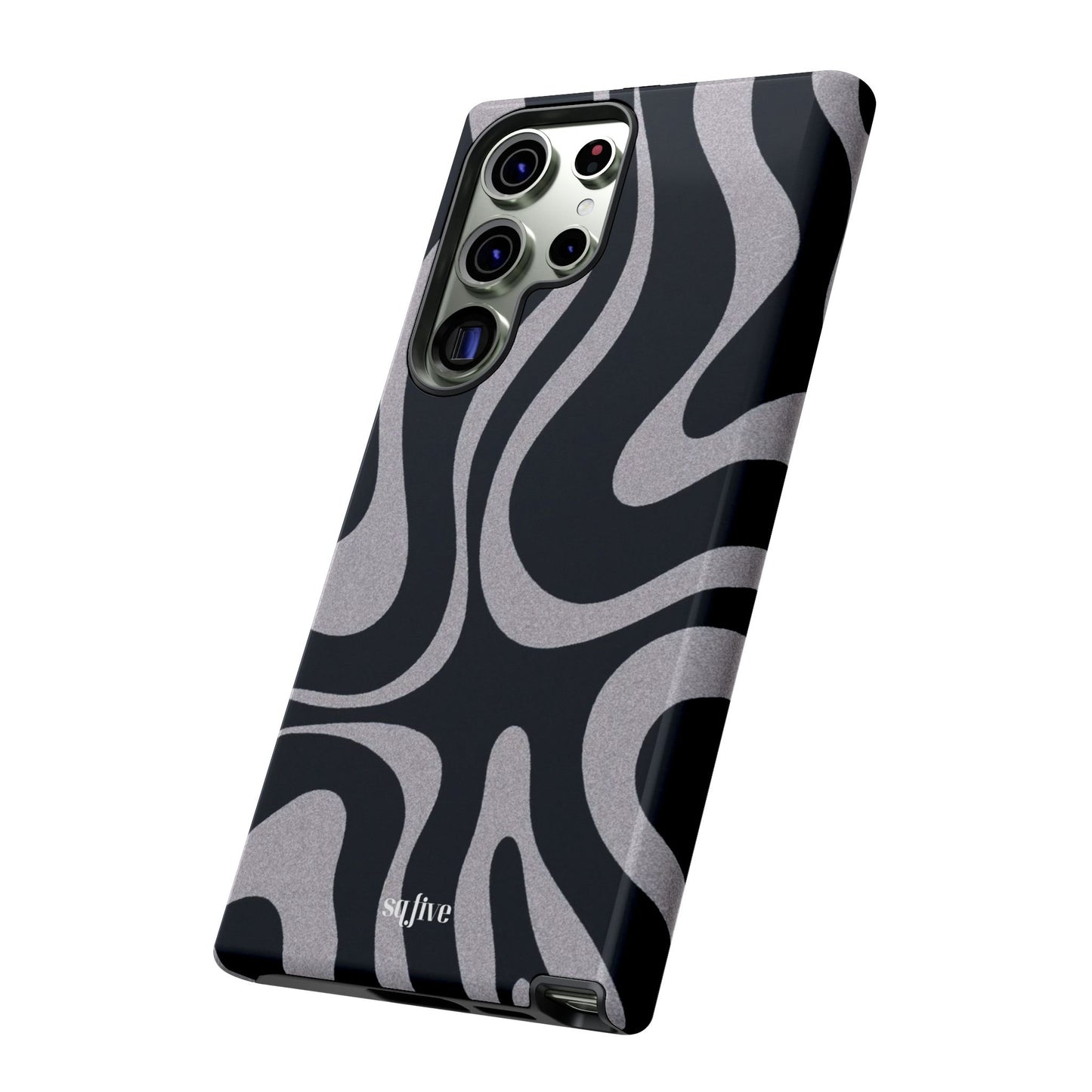 Black Grey Swirl Tough Cases