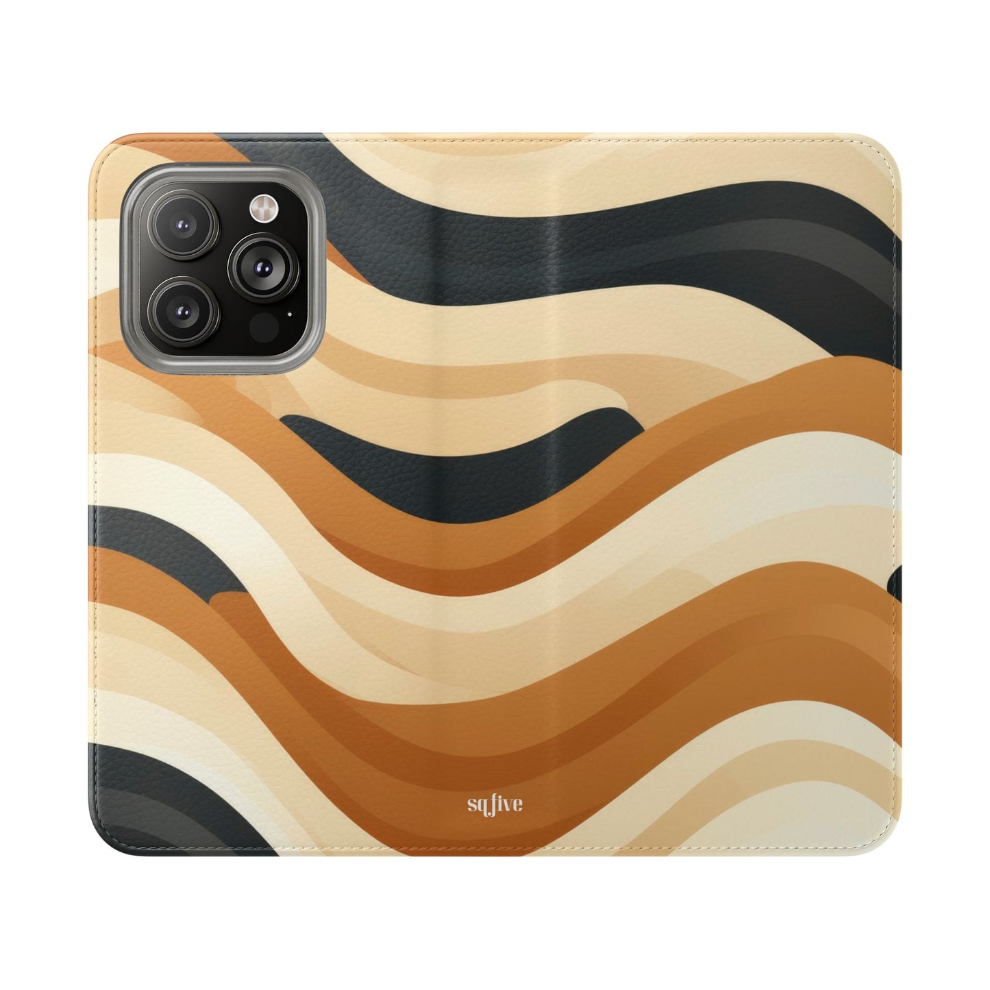 Brown Geometric Pattern Flip Cases