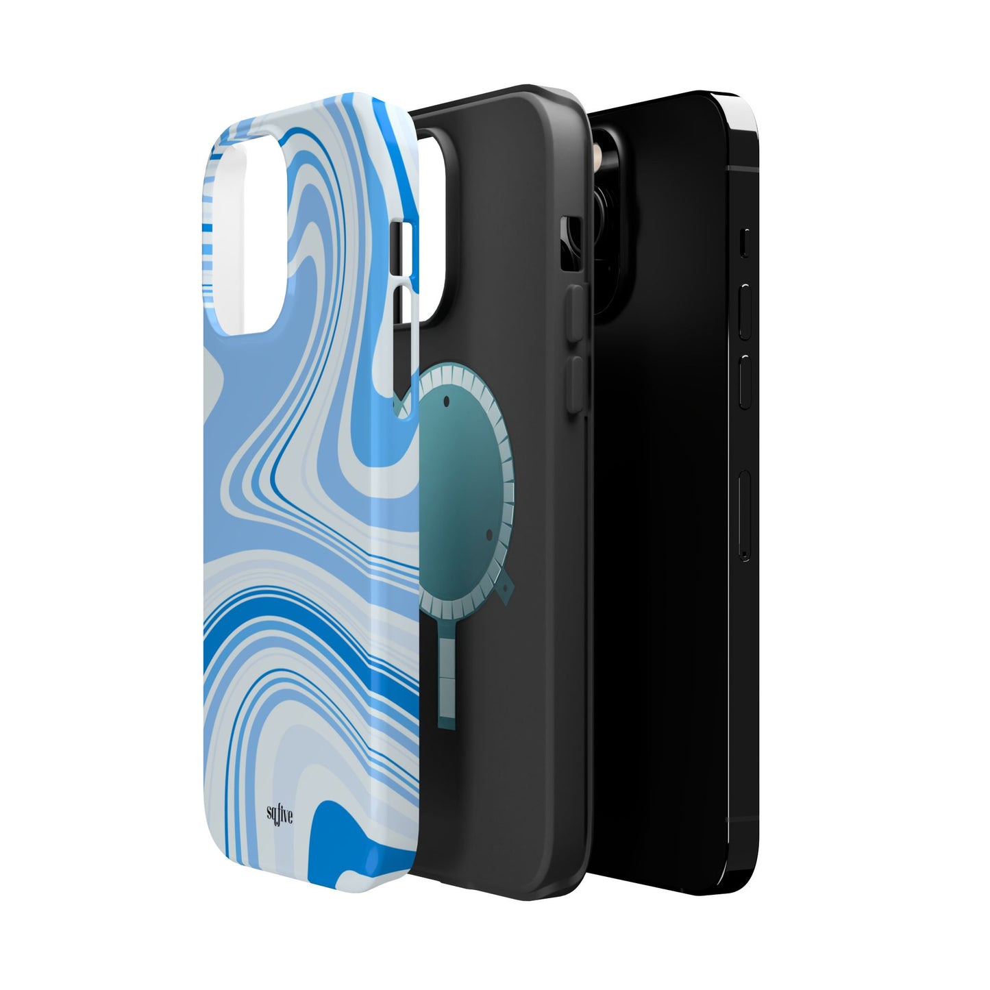 Blue Swirl Magnetic Tough Cases - iphone Magsafe Dual layer case for extra durability