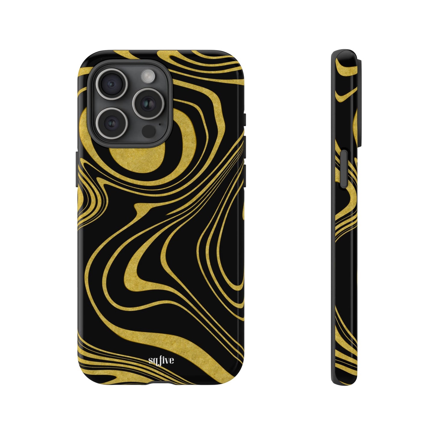 Black Yellow Wavy Tough Cases