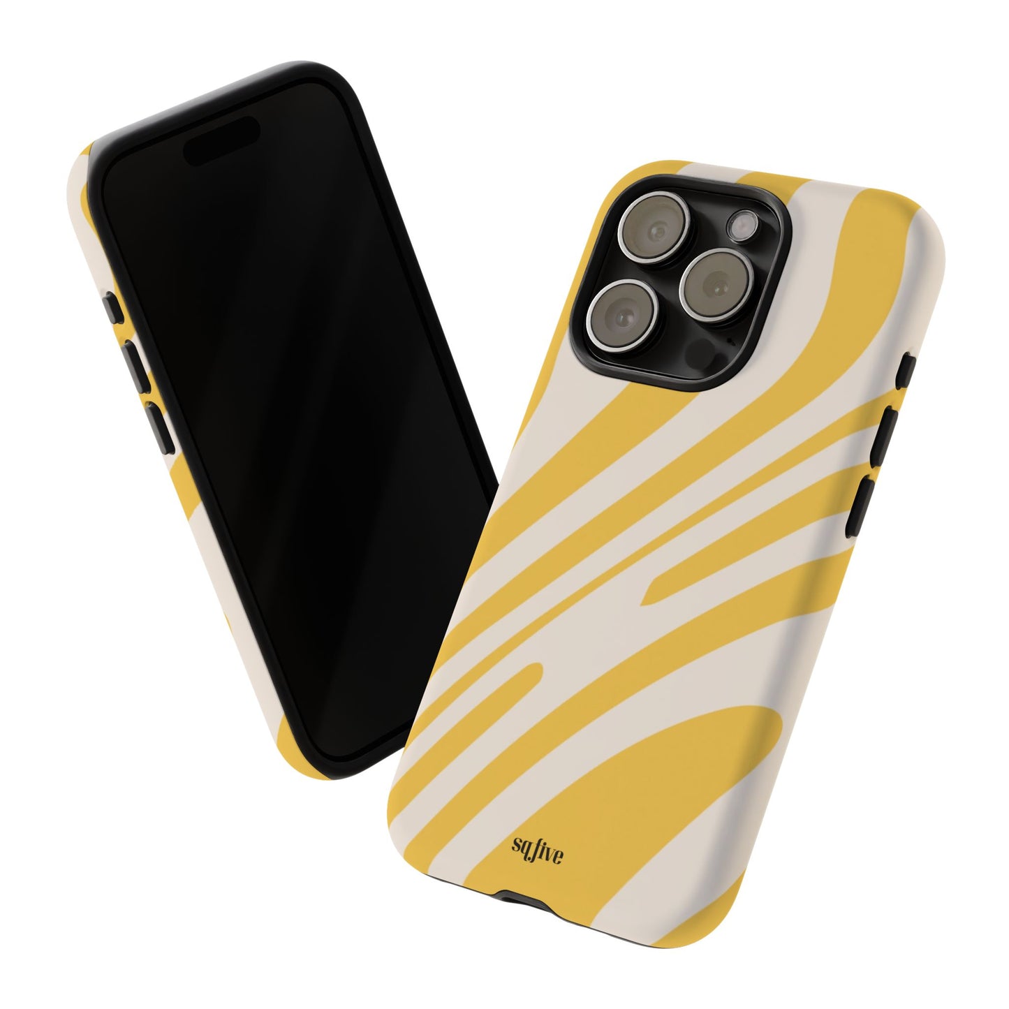 Yellow Bold Wavy lines Tough Cases