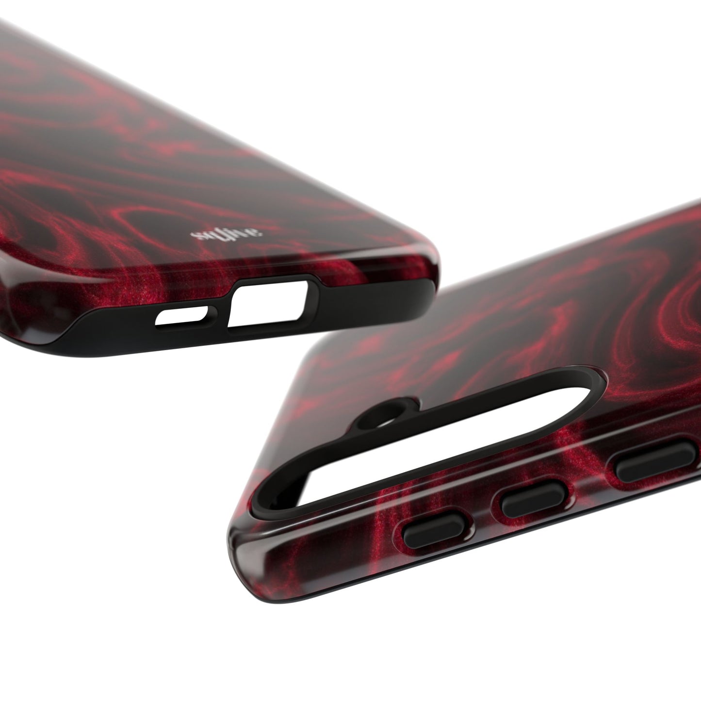 Red Wavy pattern Tough Cases