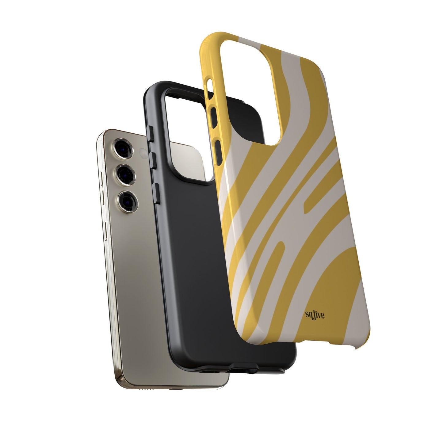 Yellow Bold Wavy lines Tough Cases