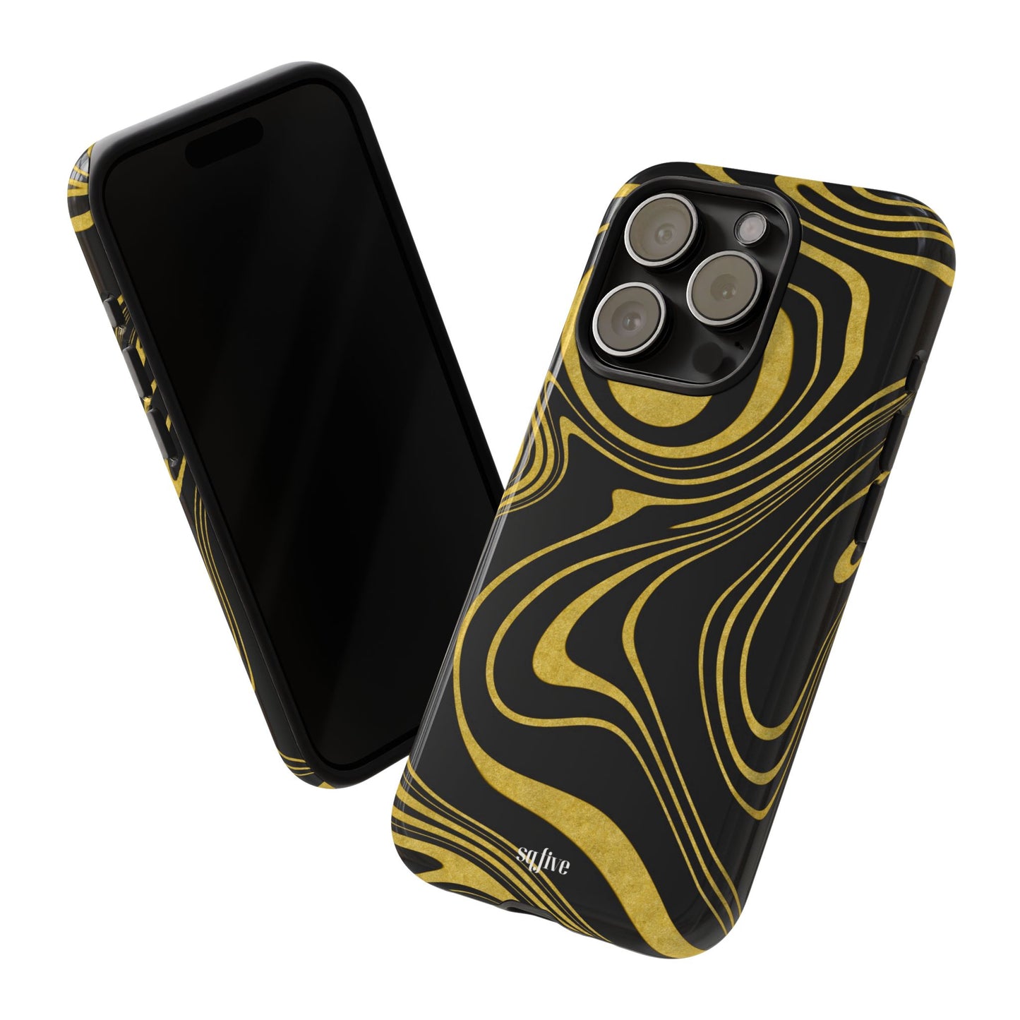 Black Yellow Wavy Tough Cases